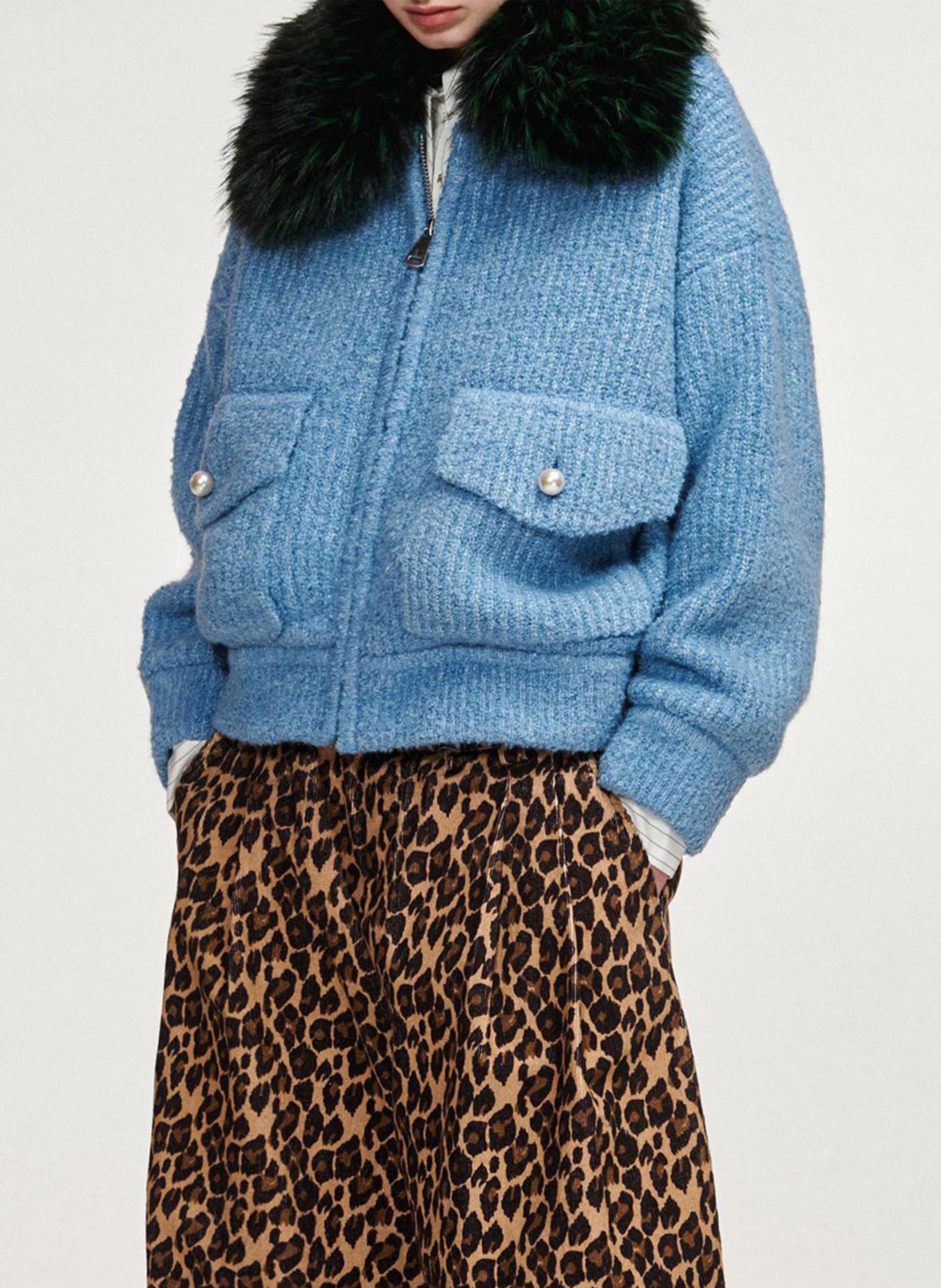 Oversized aviator jacket with removable collar ESSENTIEL ANTWERP
