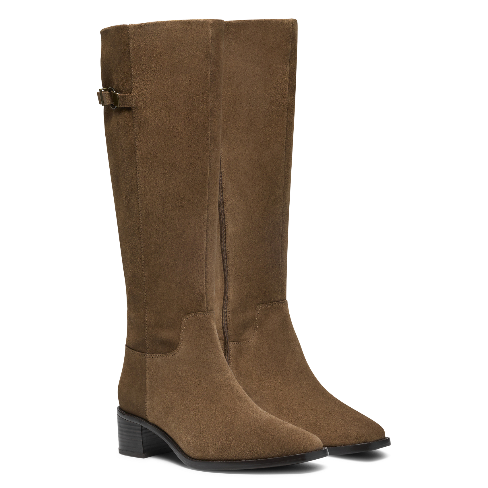 Bottes à bout carré en cuir CLARKS Marron
