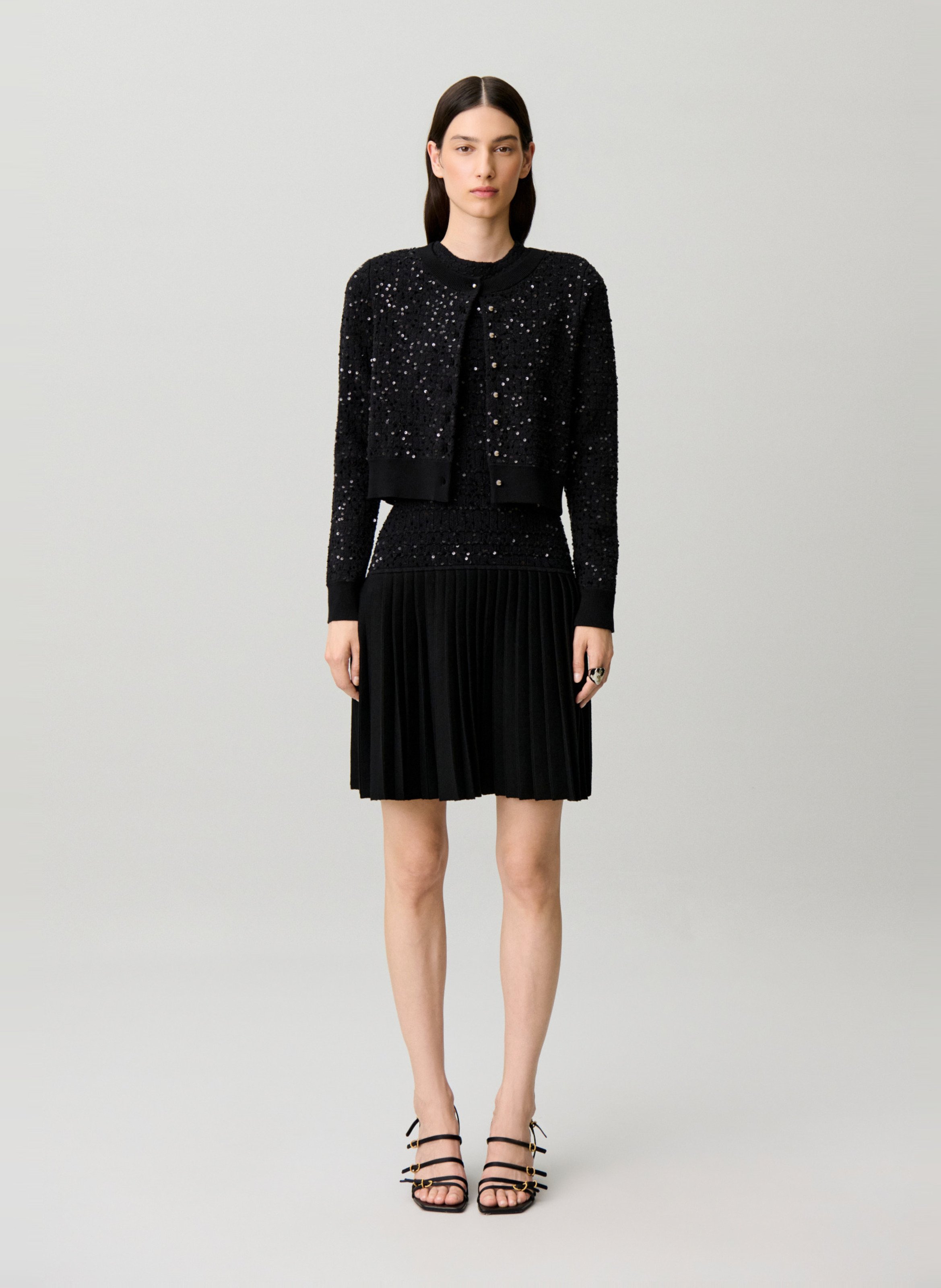 Robe courte évasée à sequins CLAUDIE PIERLOT Noir
