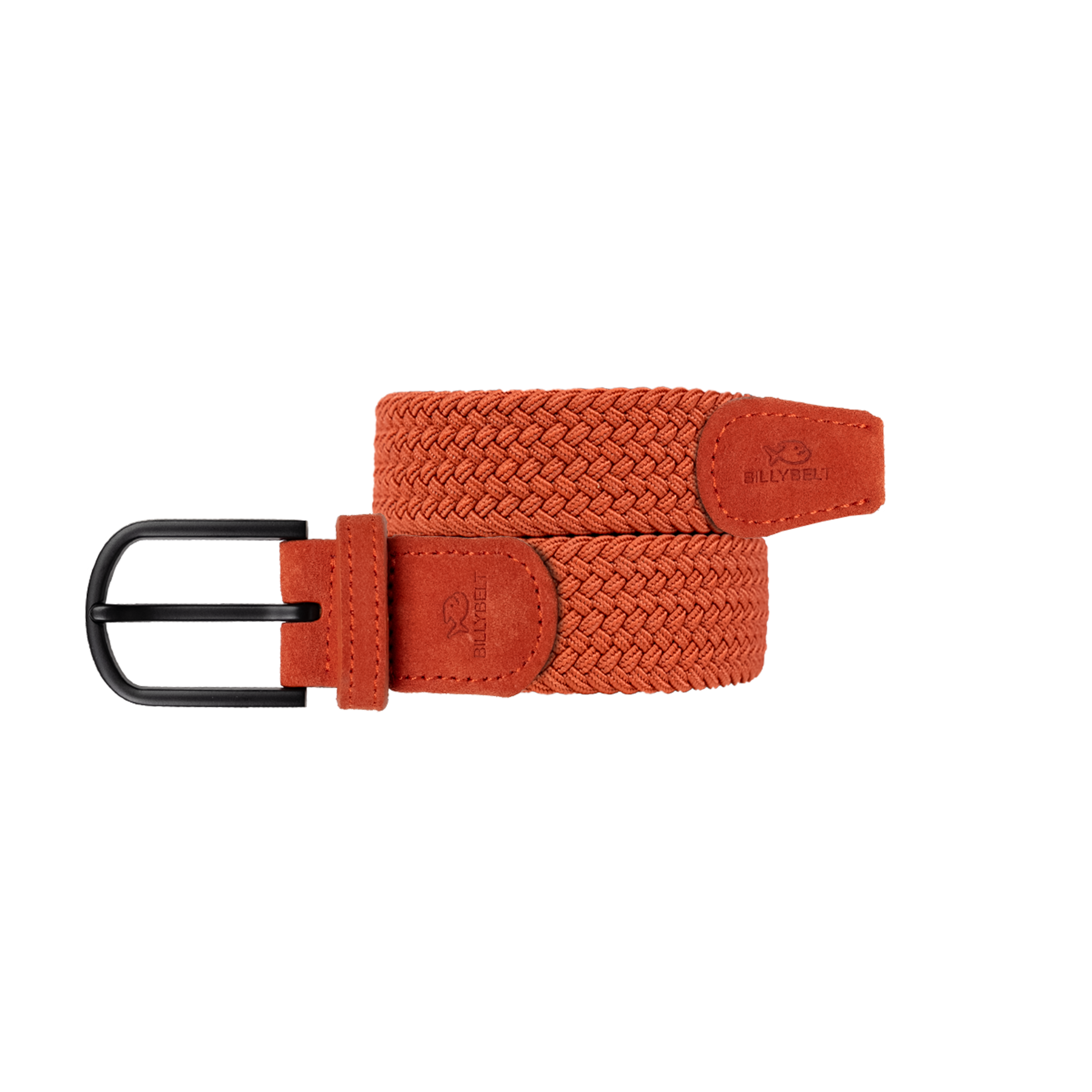 Braided plain suede belt BILLYBELT Orange