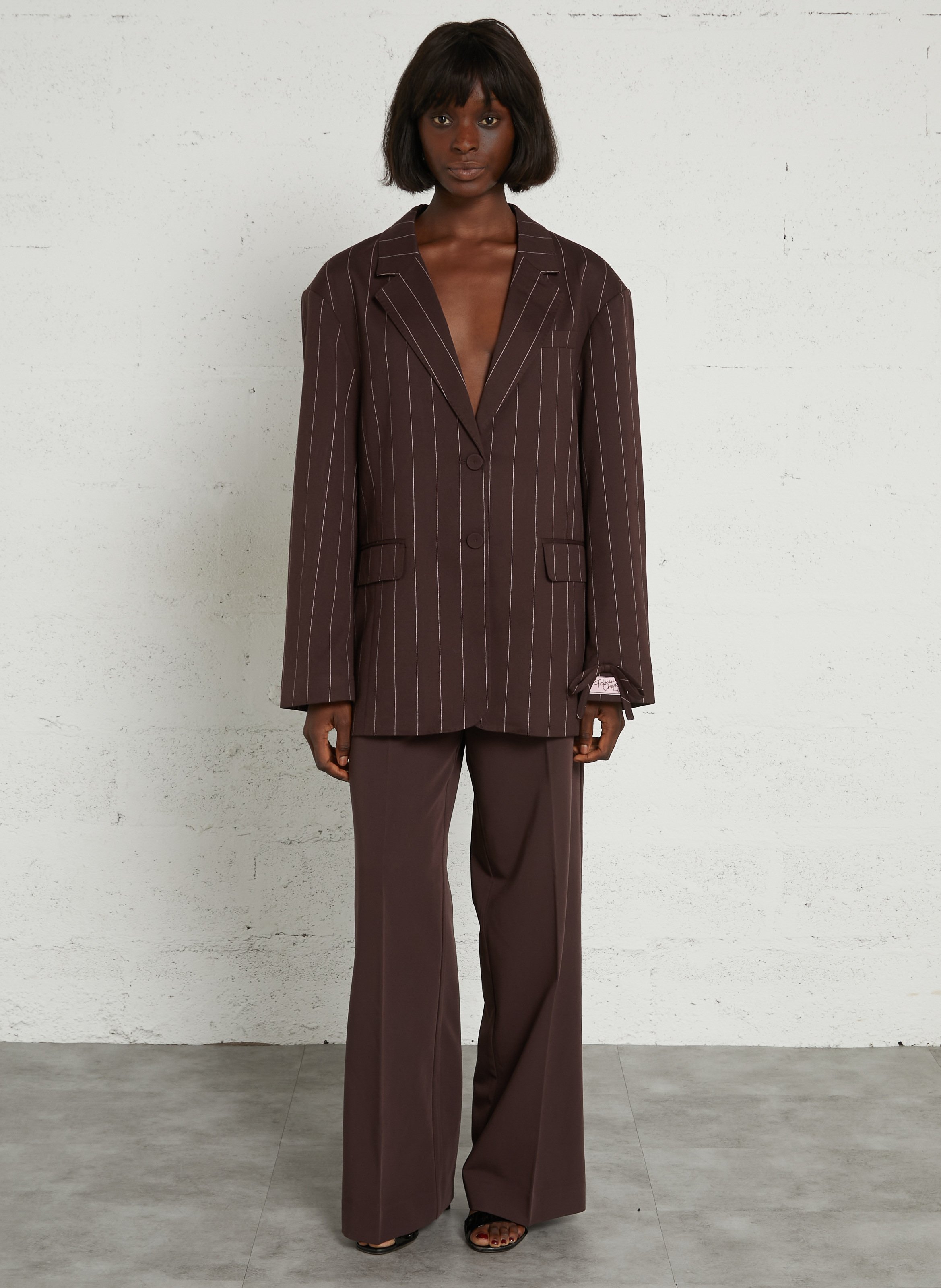 Striped blazer with tailored collar FABIENNE CHAPOT Brown