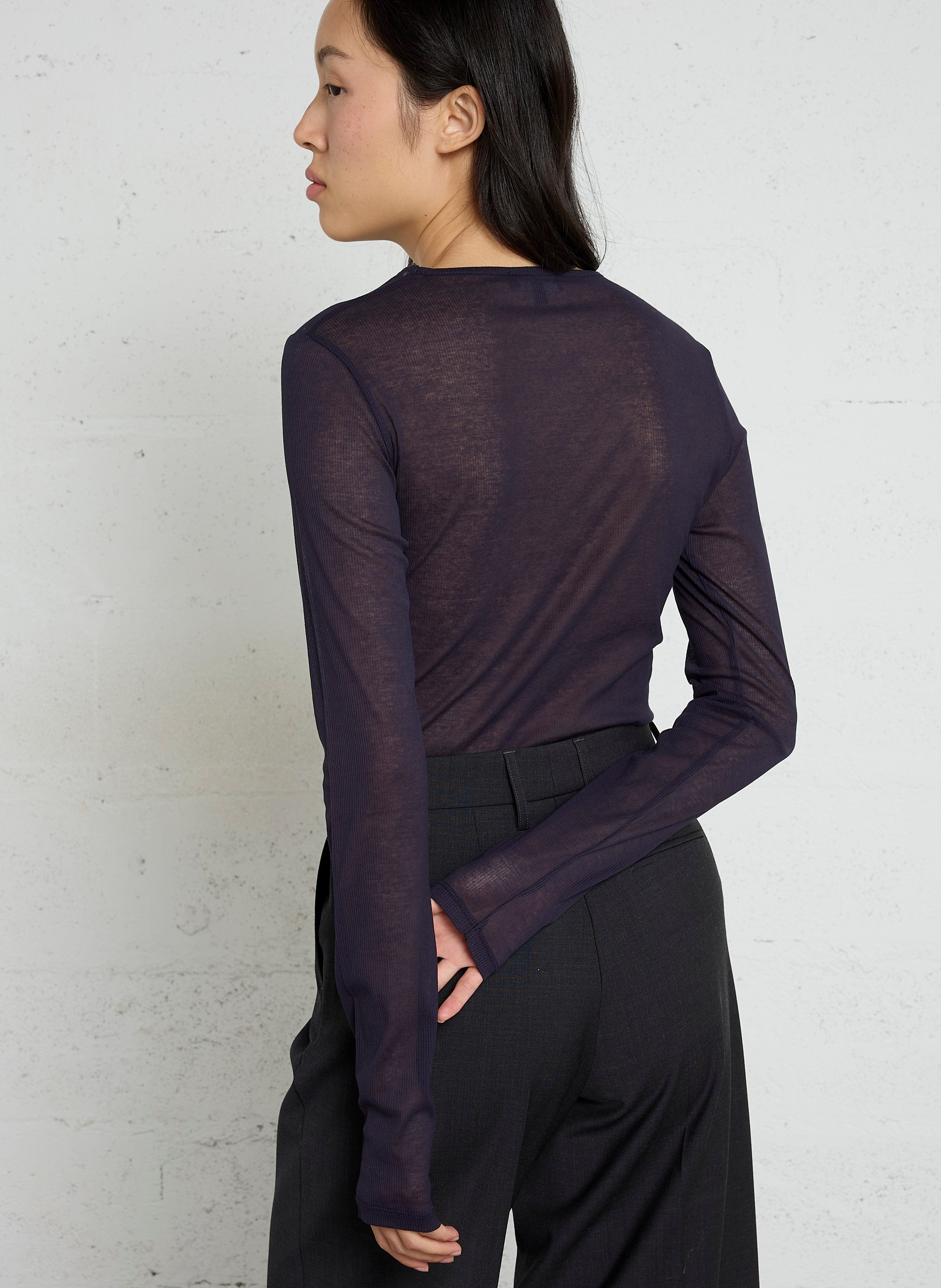 Tee-shirt près du corps en coton bio SOEUR Violet
