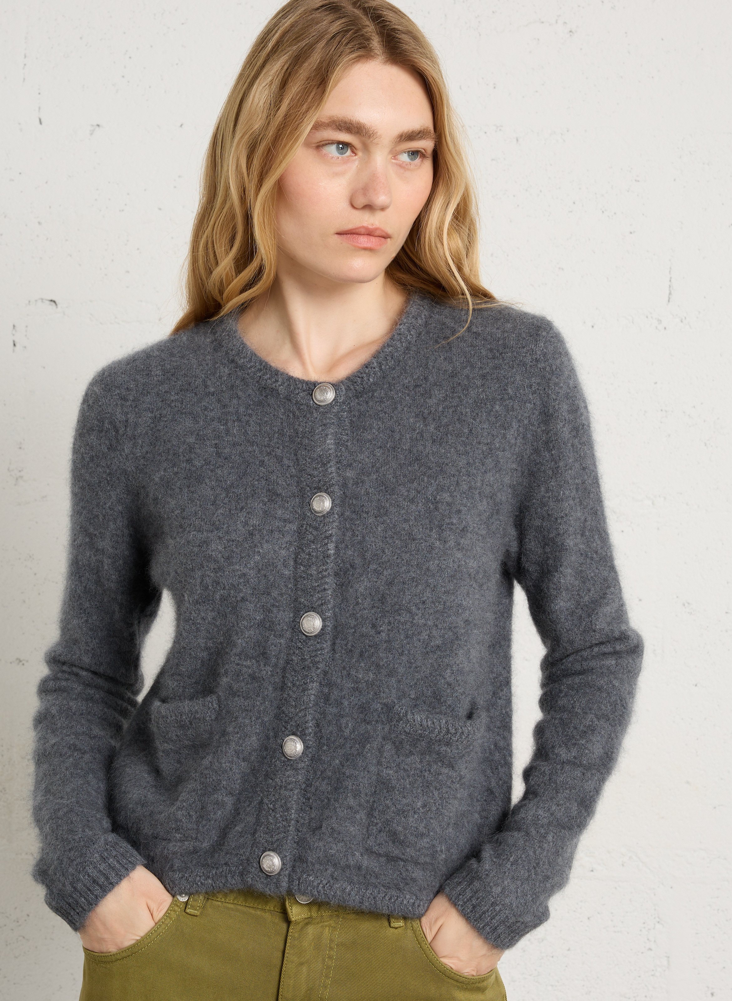 Strickjacke aus Wolle mit Rundhalsausschnitt IKKS