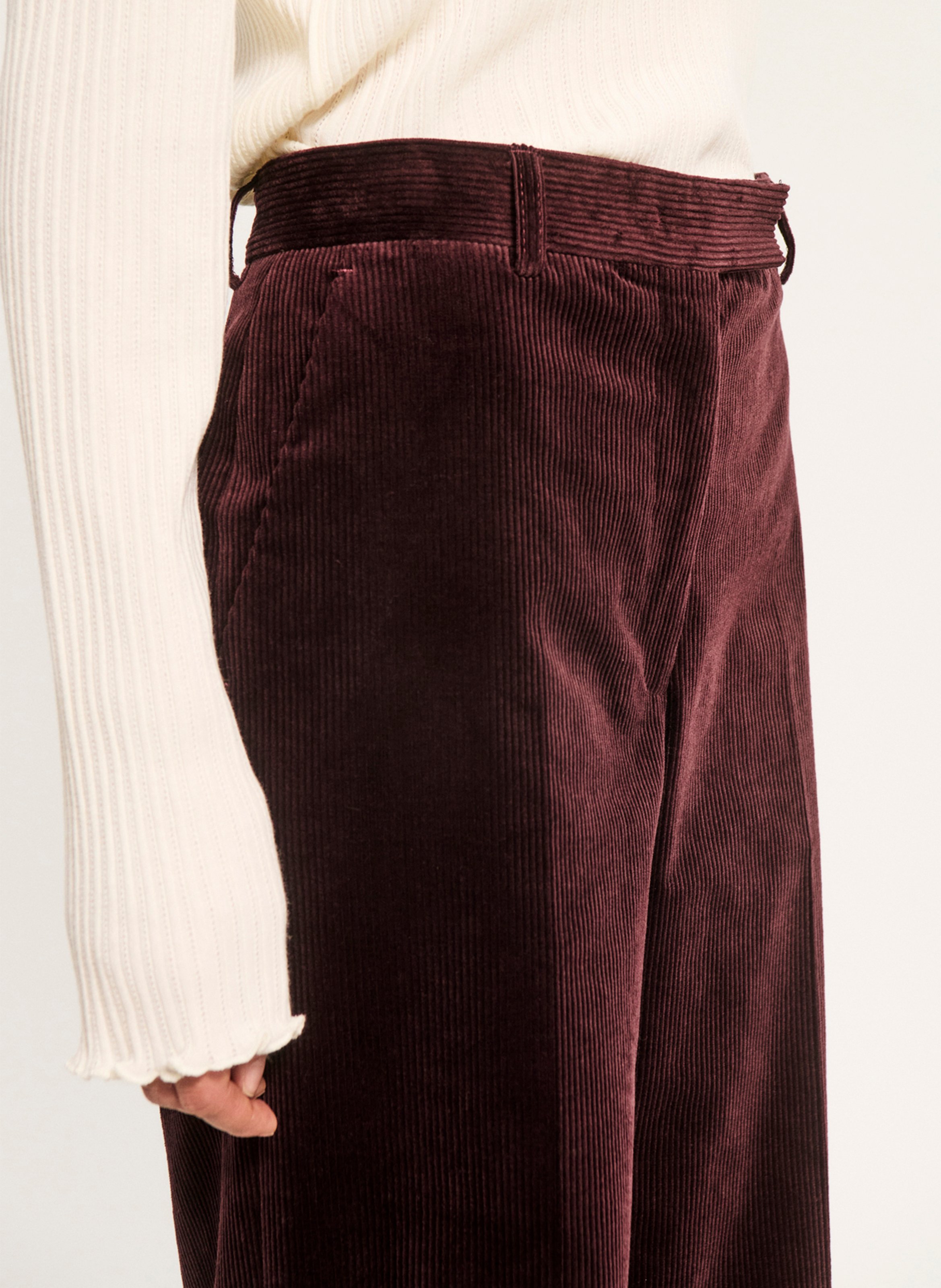Pantalon droit en coton mélangé PABLO Rouge
