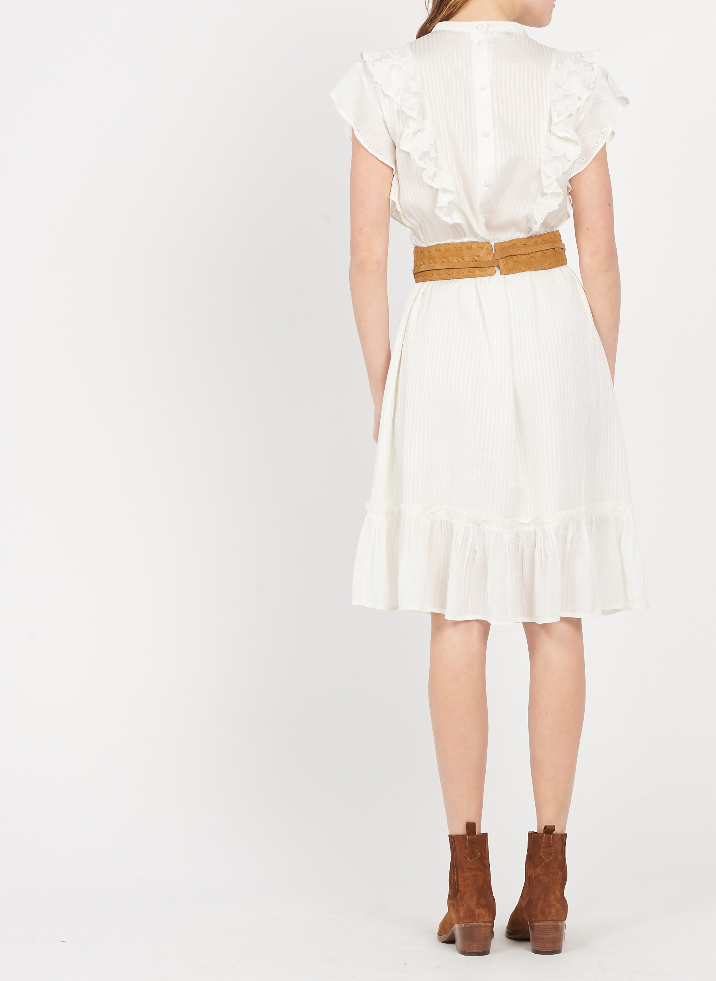 Ceinture à nouer en cuir PABLO Marron