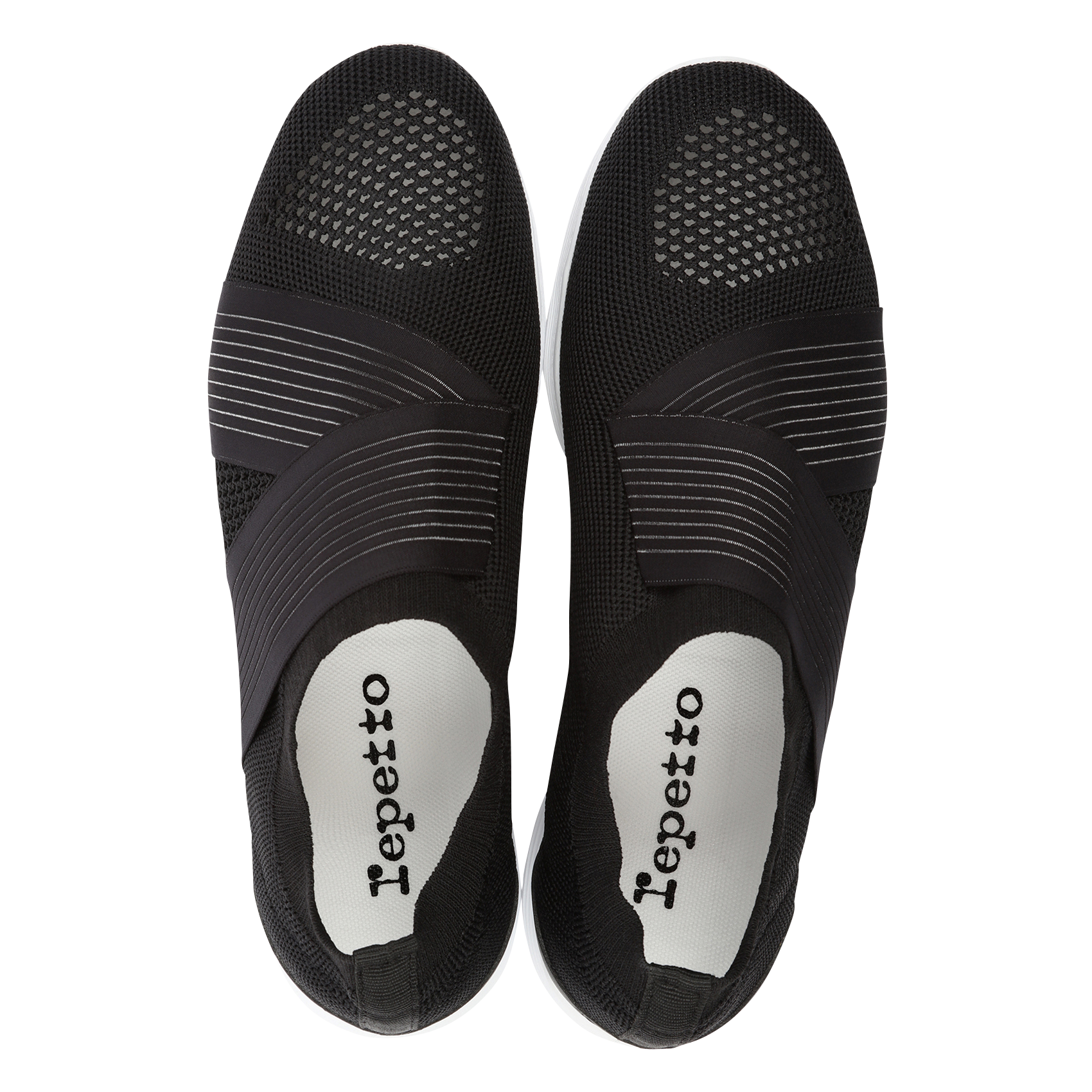 Low-top slip-on recycled knitted fabric trainers REPETTO Black