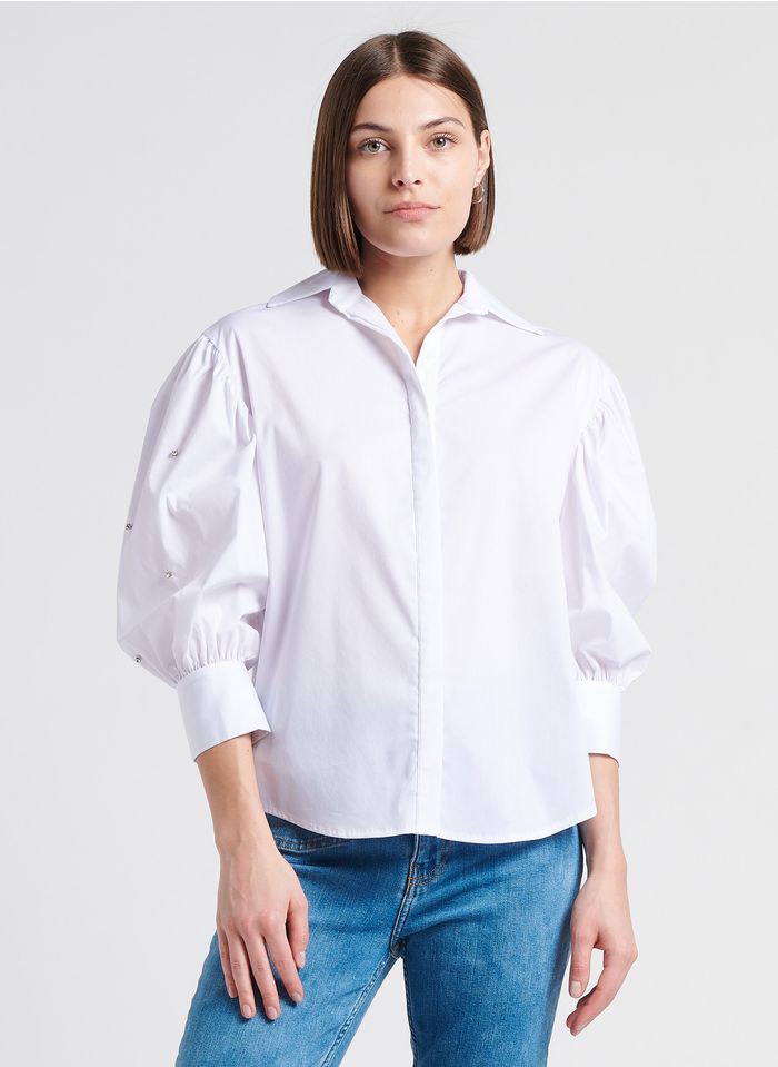 Camisa De Mezcla De Algodón Con Cuello Clásico Bianco Liu Jo - Mujer | Place des