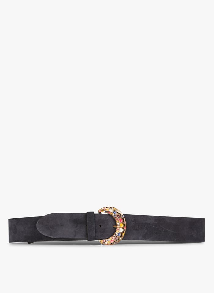 Ceinture En Cuir Addict Bleu Marine One Step Femme Place des