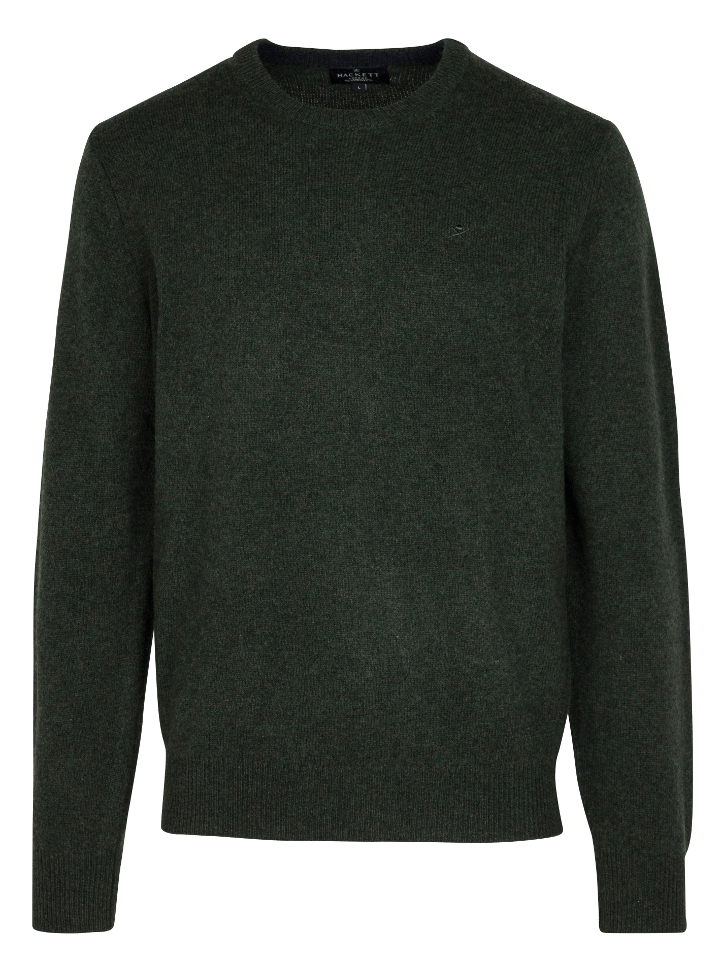Round-neck Wool Jumper Dark Green Hackett - Men | Place des Tendances