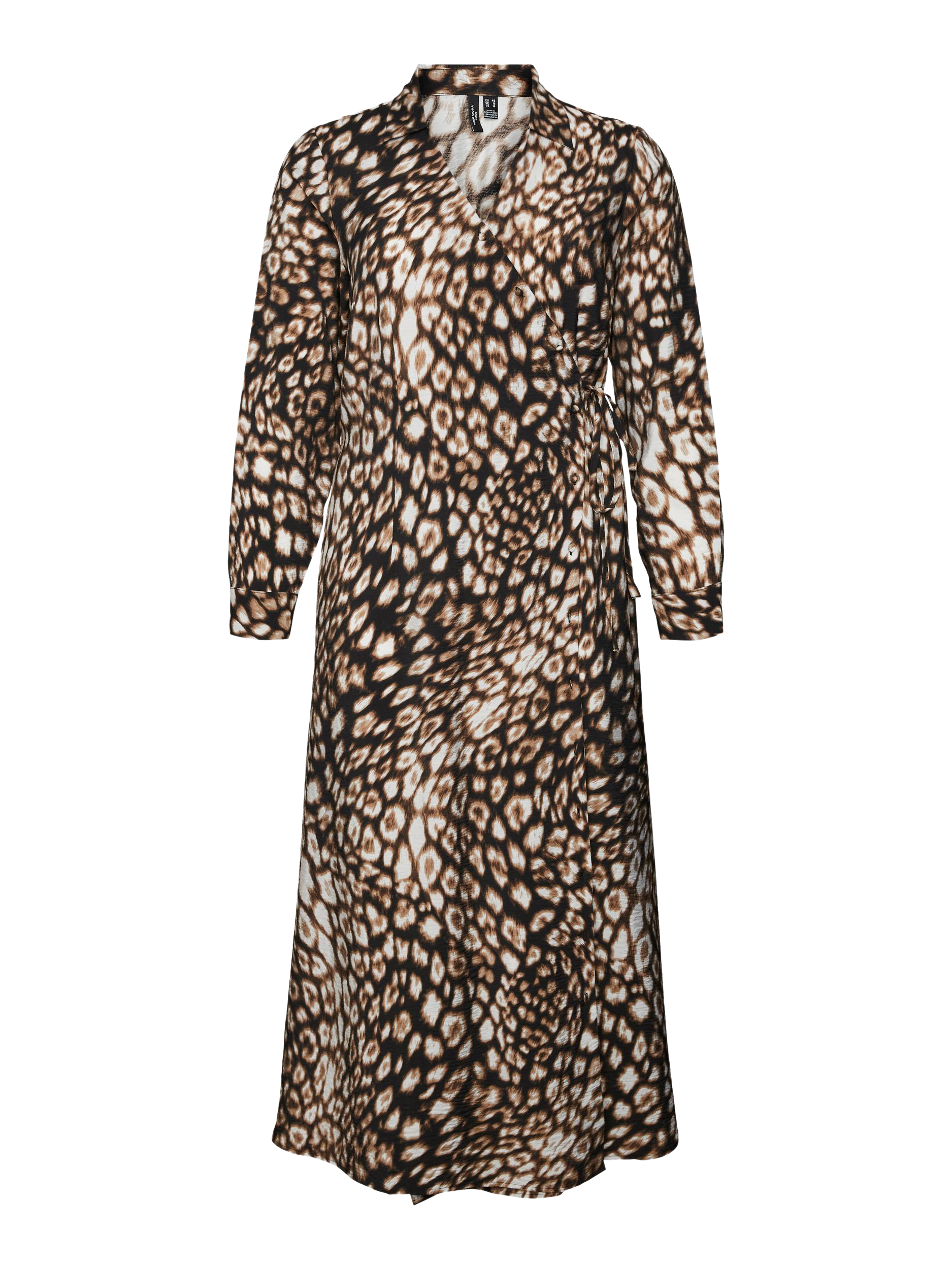 Robe longue droite à col V VERO MODA CURVE Noir