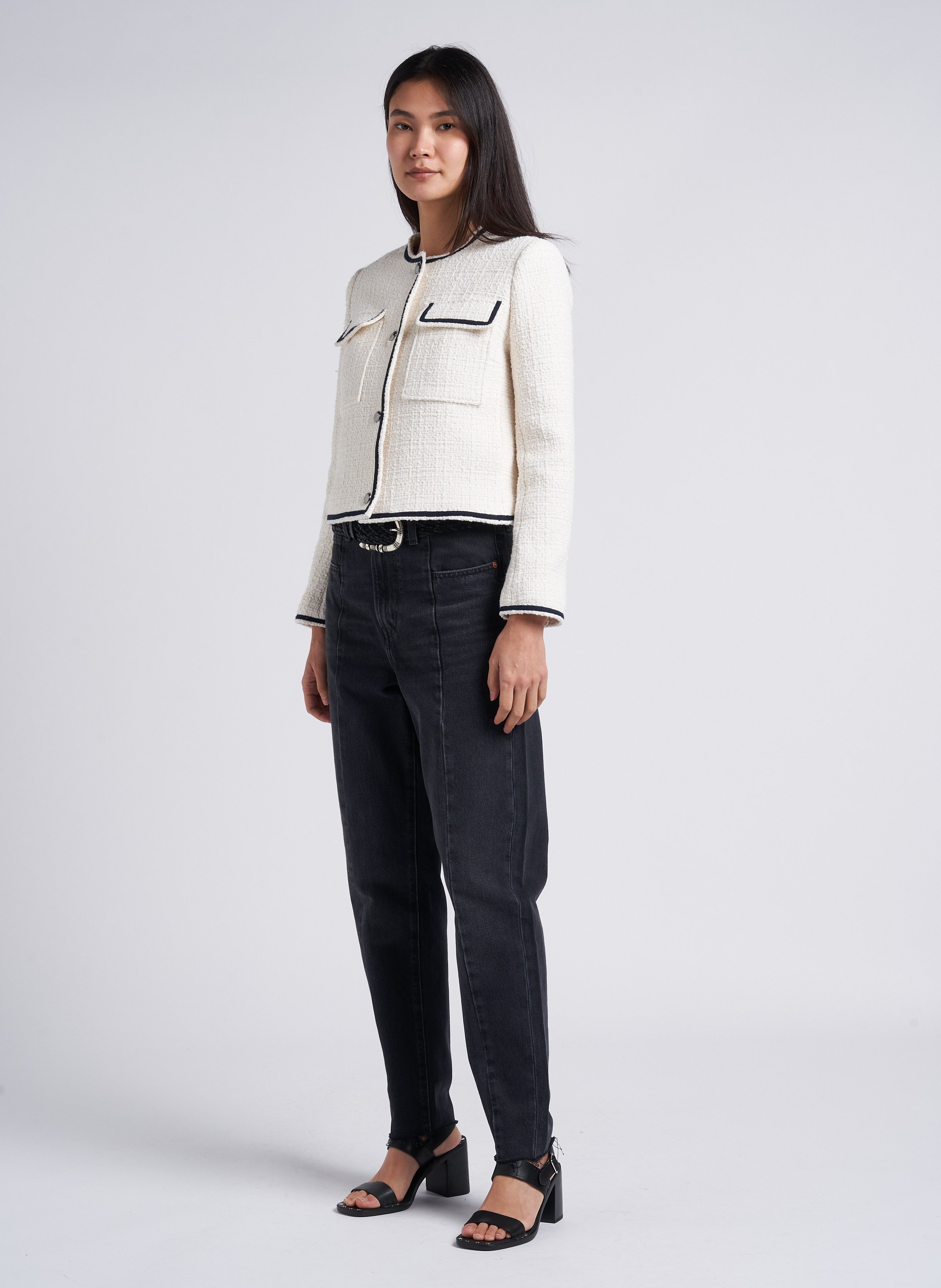 Jean mom taille haute en coton LEVI'S Noir