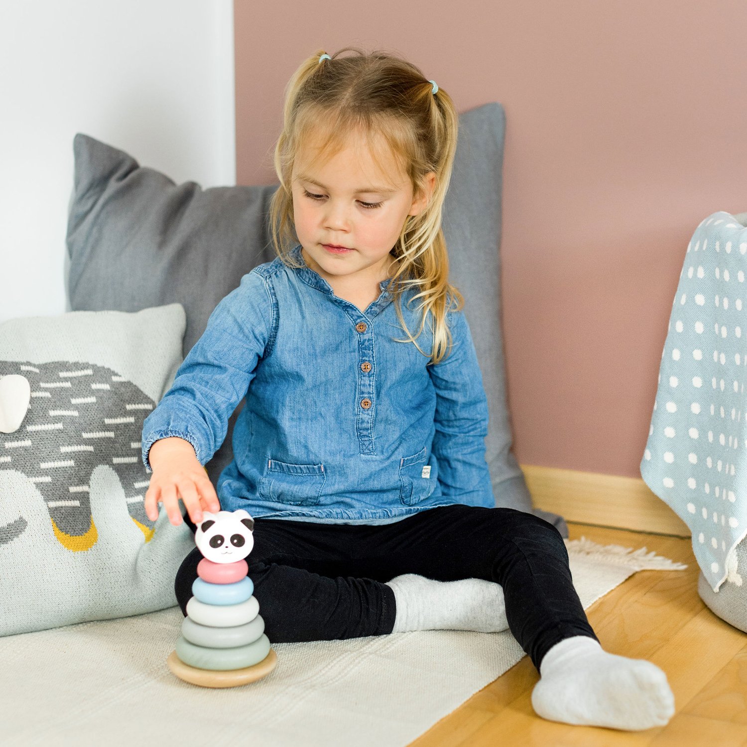 Panda stacking tower KINDSGUT Multicolored