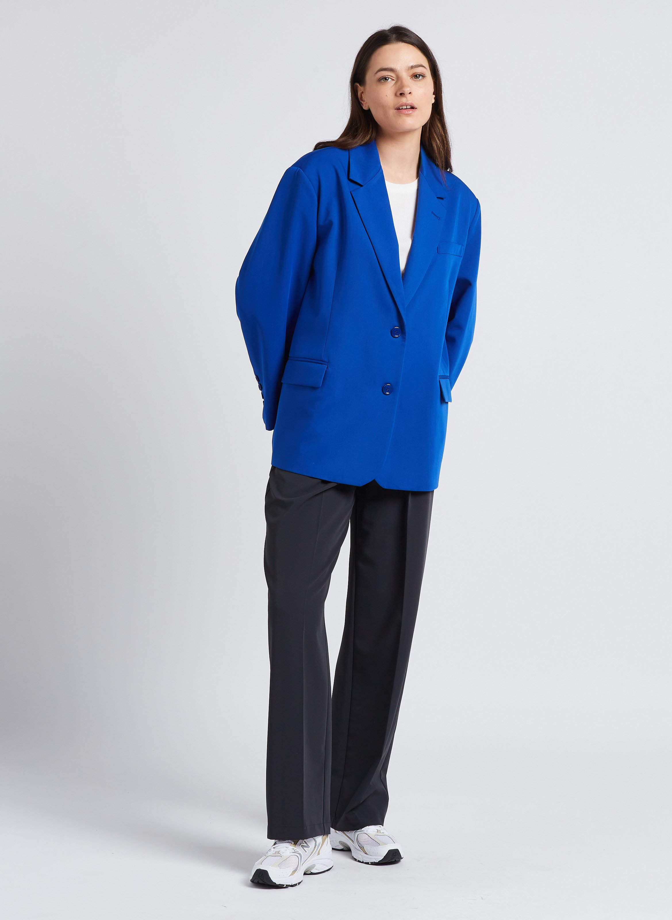 Oversized blazer with tailored collar and back slit IMPERIAL Blue