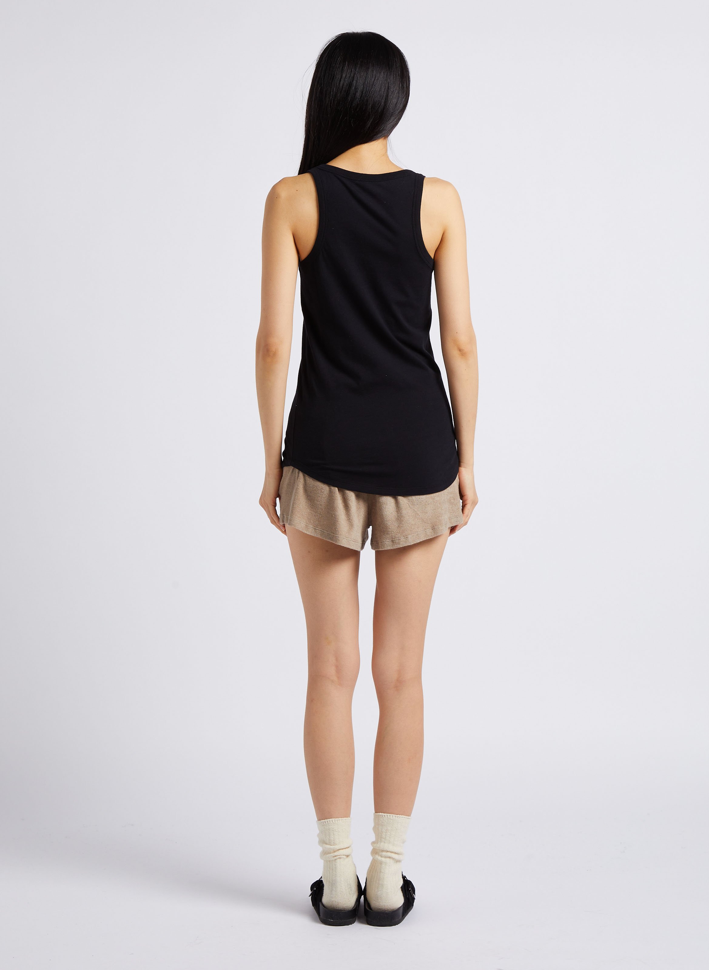 Débardeur droit col U en coton bio MAJESTIC FILATURES Noir