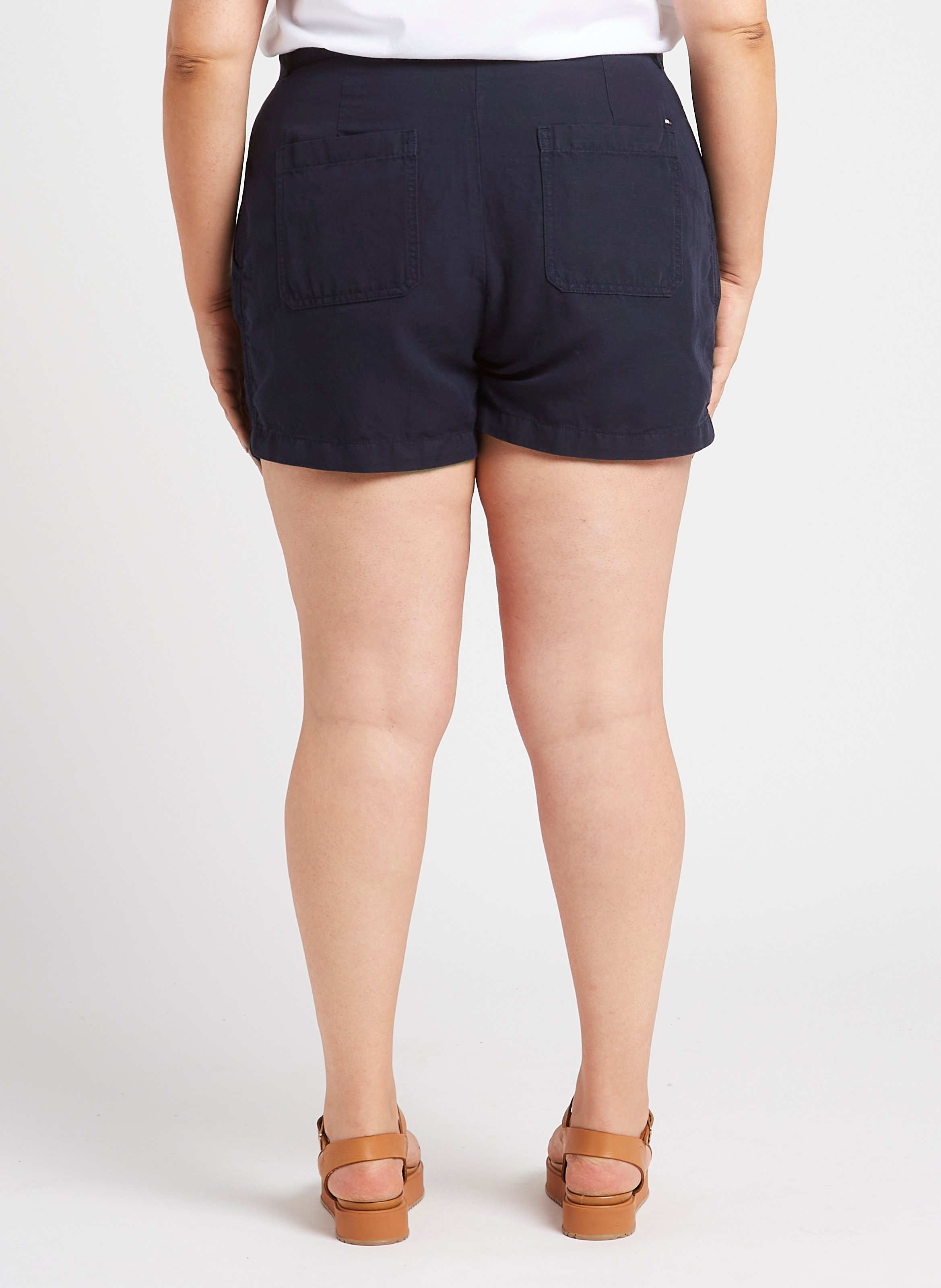 Short droit en coton organique mélangé TOMMY HILFIGER Bleu