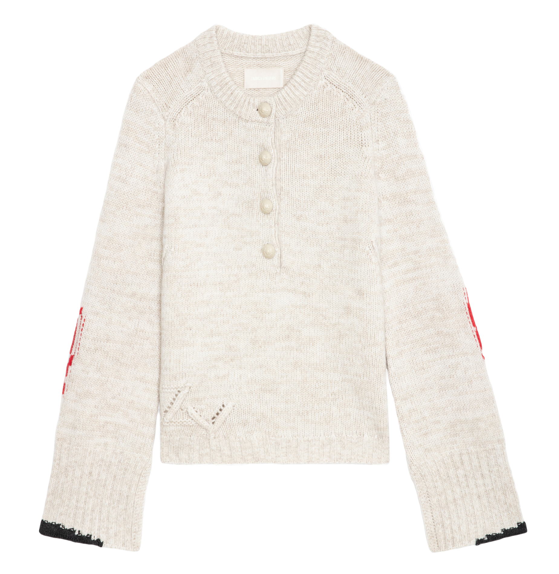 Pull col rond en laine et cachemire ZADIG&VOLTAIRE Beige