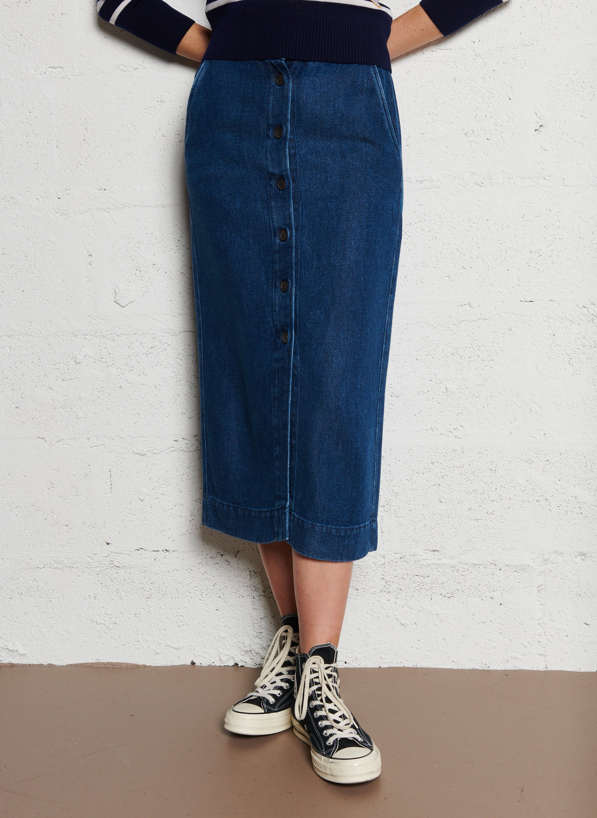 Jupe en jean HARTFORD Bleu