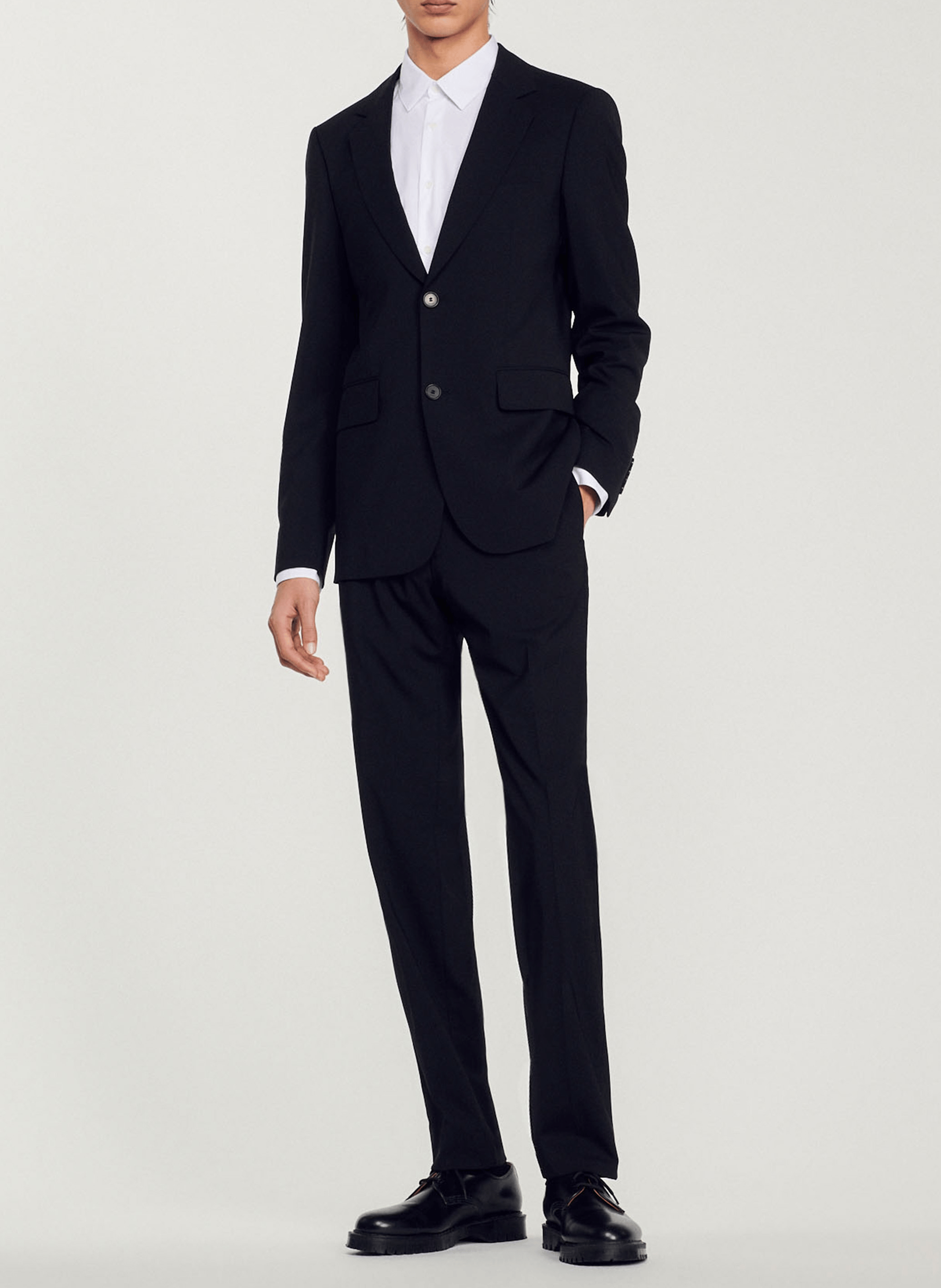 Veste de tailleur en laine mélangée  SANDRO Noir