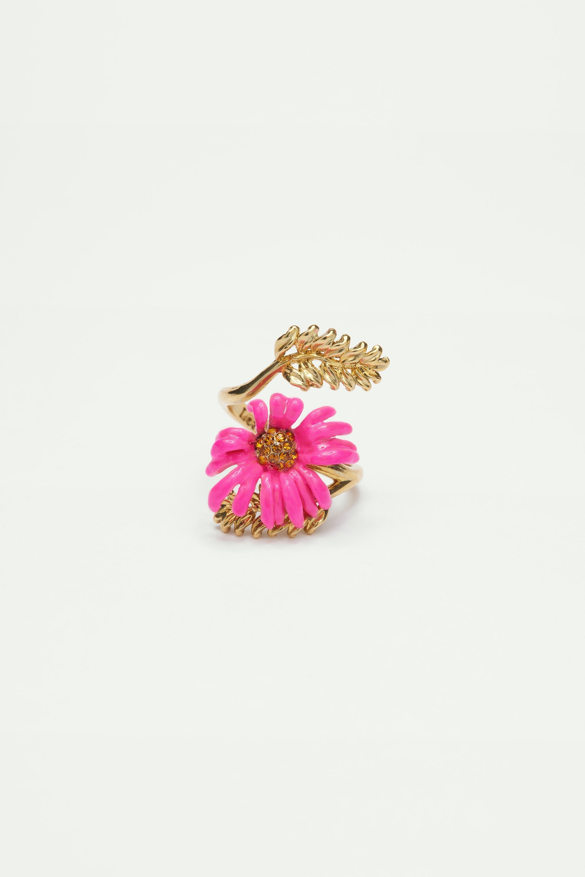 Adjustable ring purple echinacea flower LES NEREIDES Multicolored
