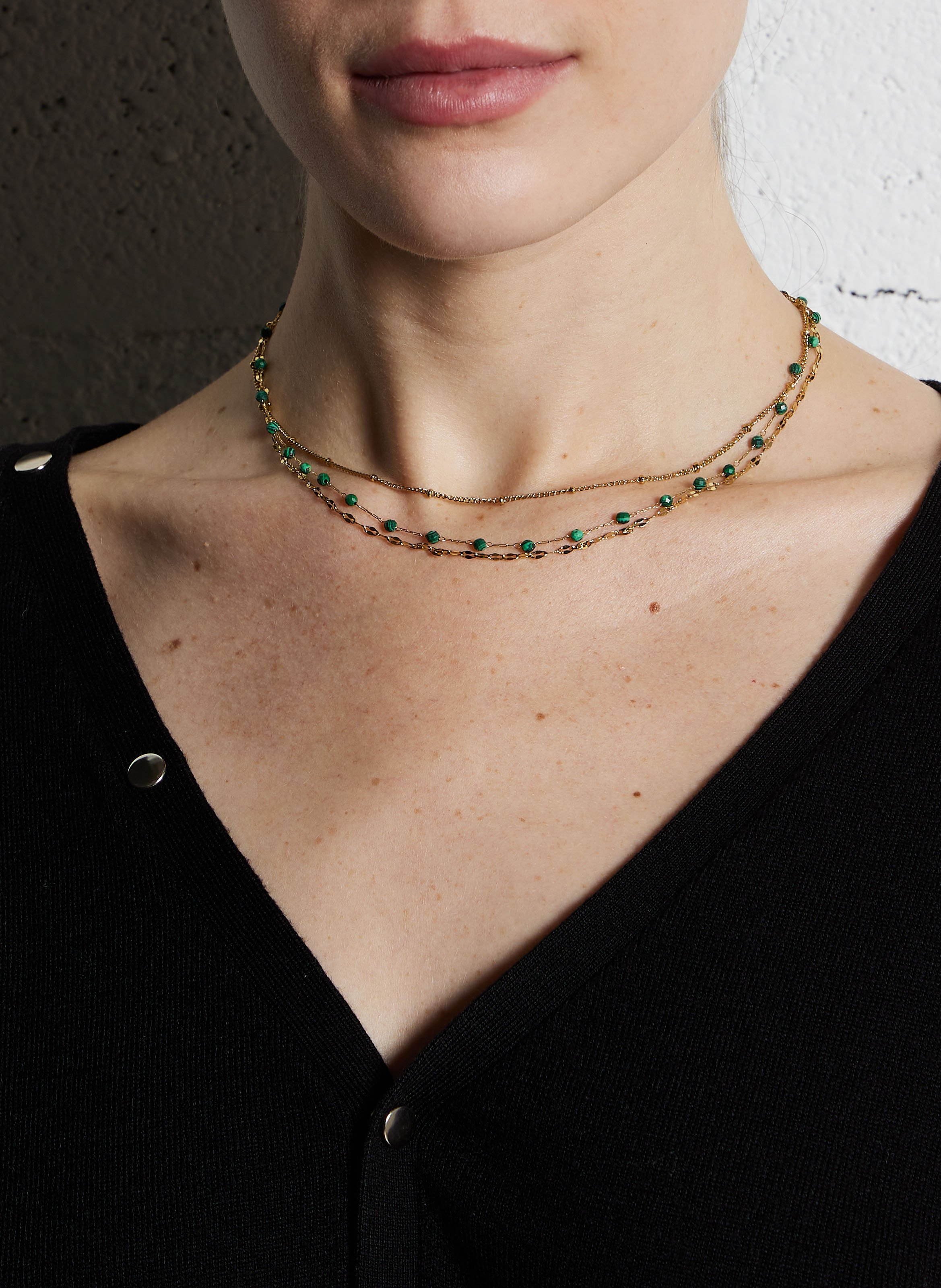 Layered necklace AU PRINTEMPS PARIS Green