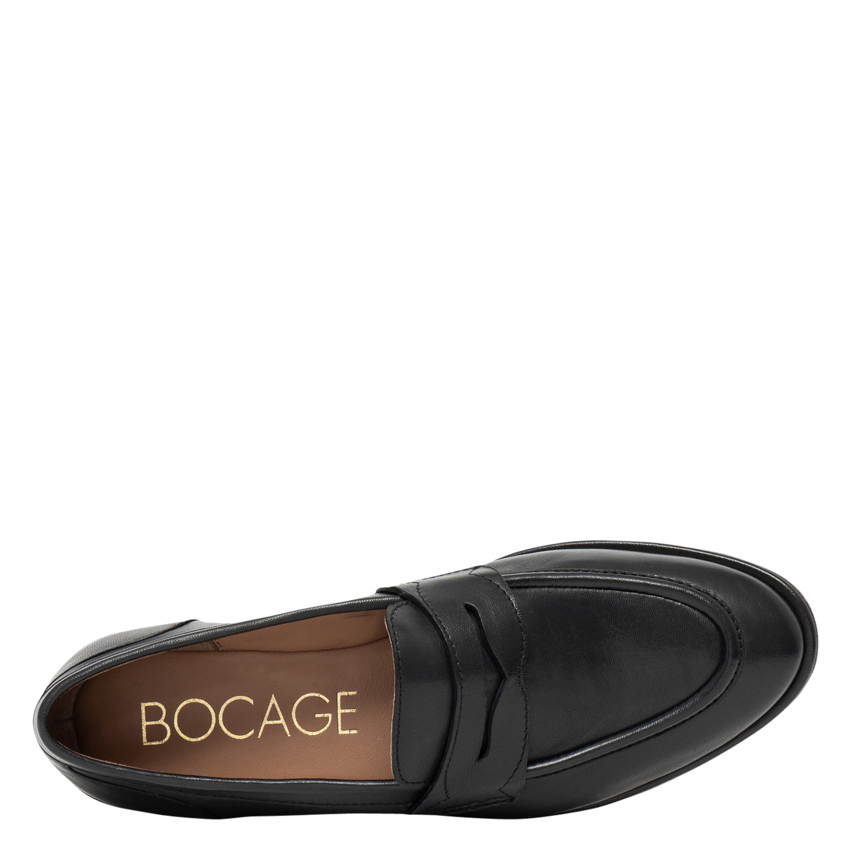 Mocassins plats en cuir  Noir