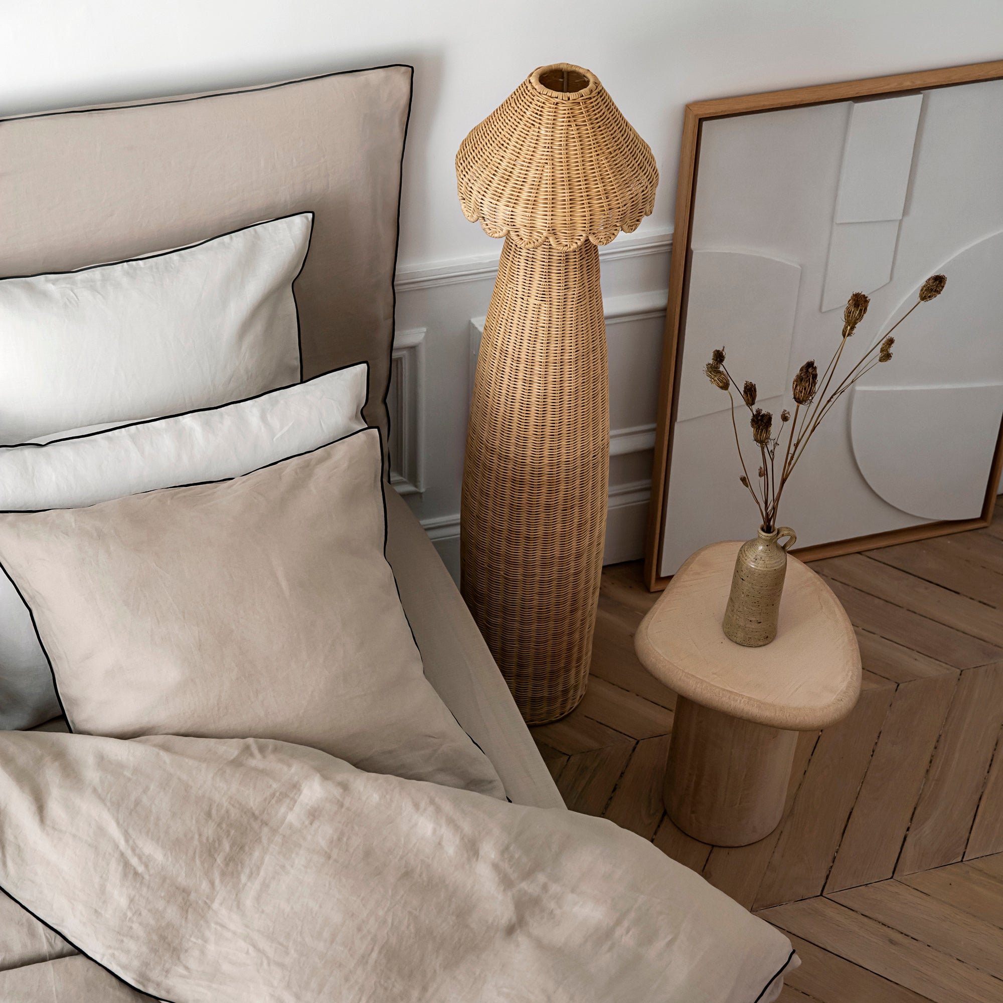 Set of 2 cotton pillowcases MADURA Beige