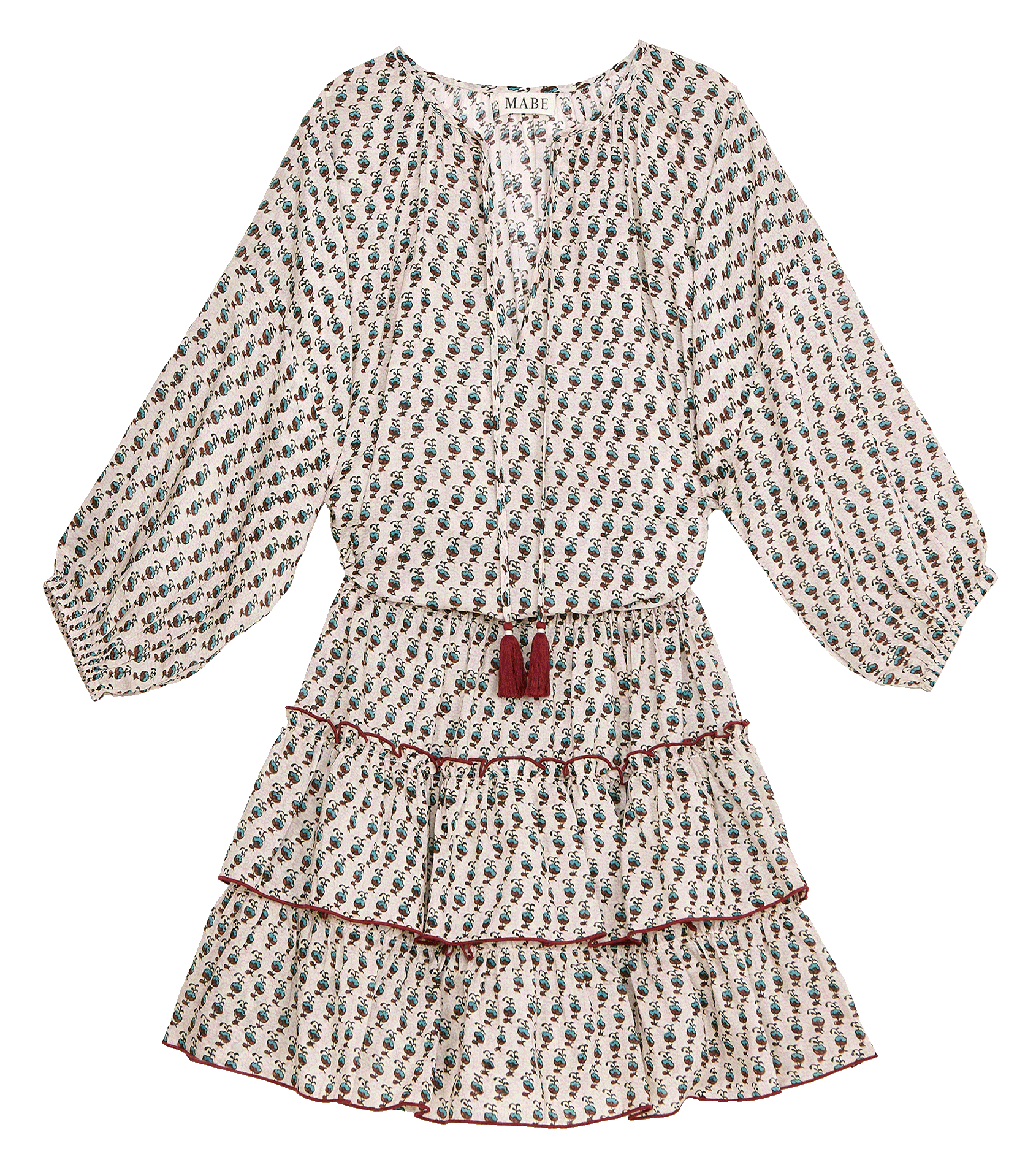 Robe courte cintrée en coton M.A.B.E Multicolore