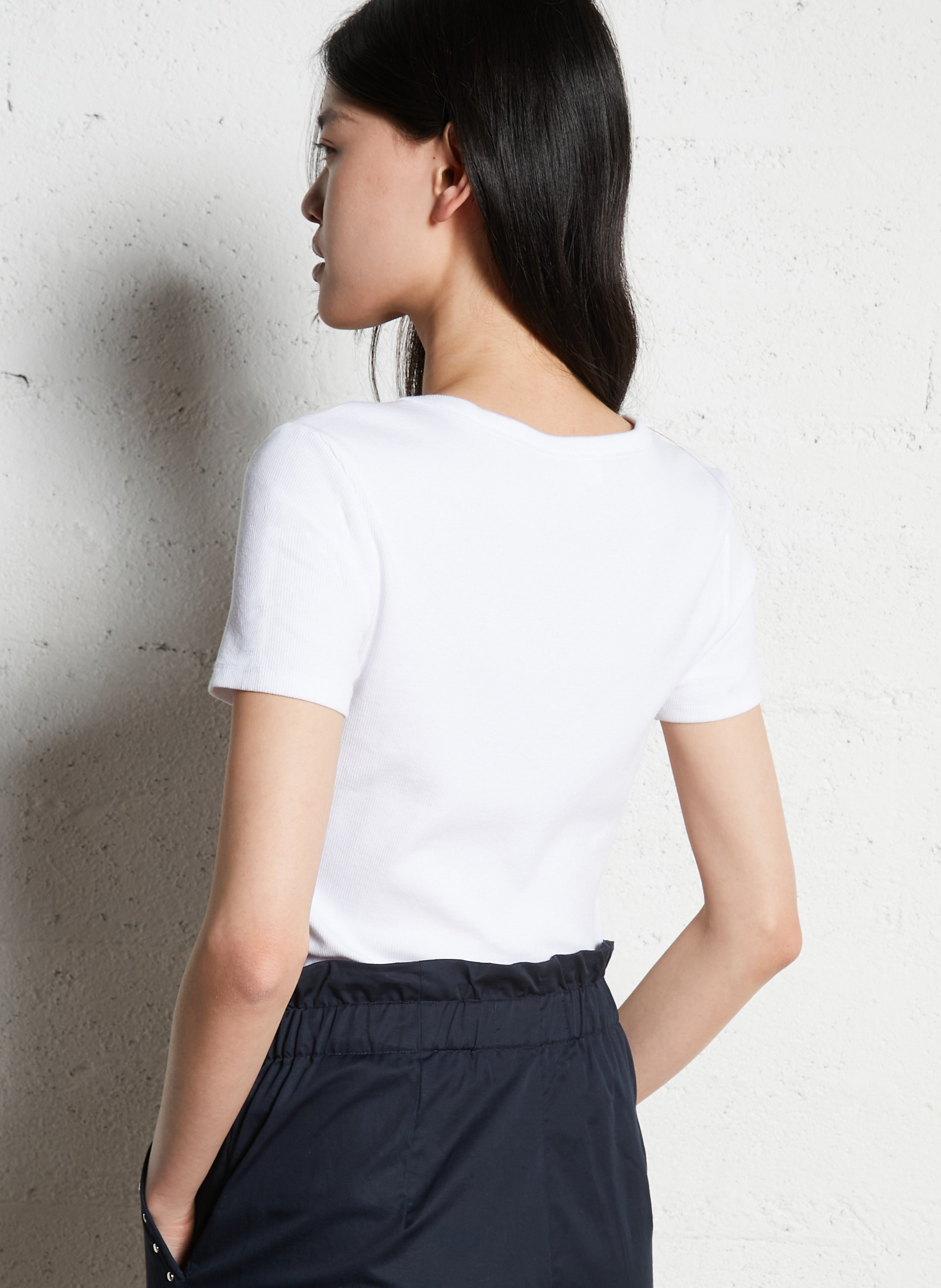Basic cotton-mix T-shirt MAISON 123 White