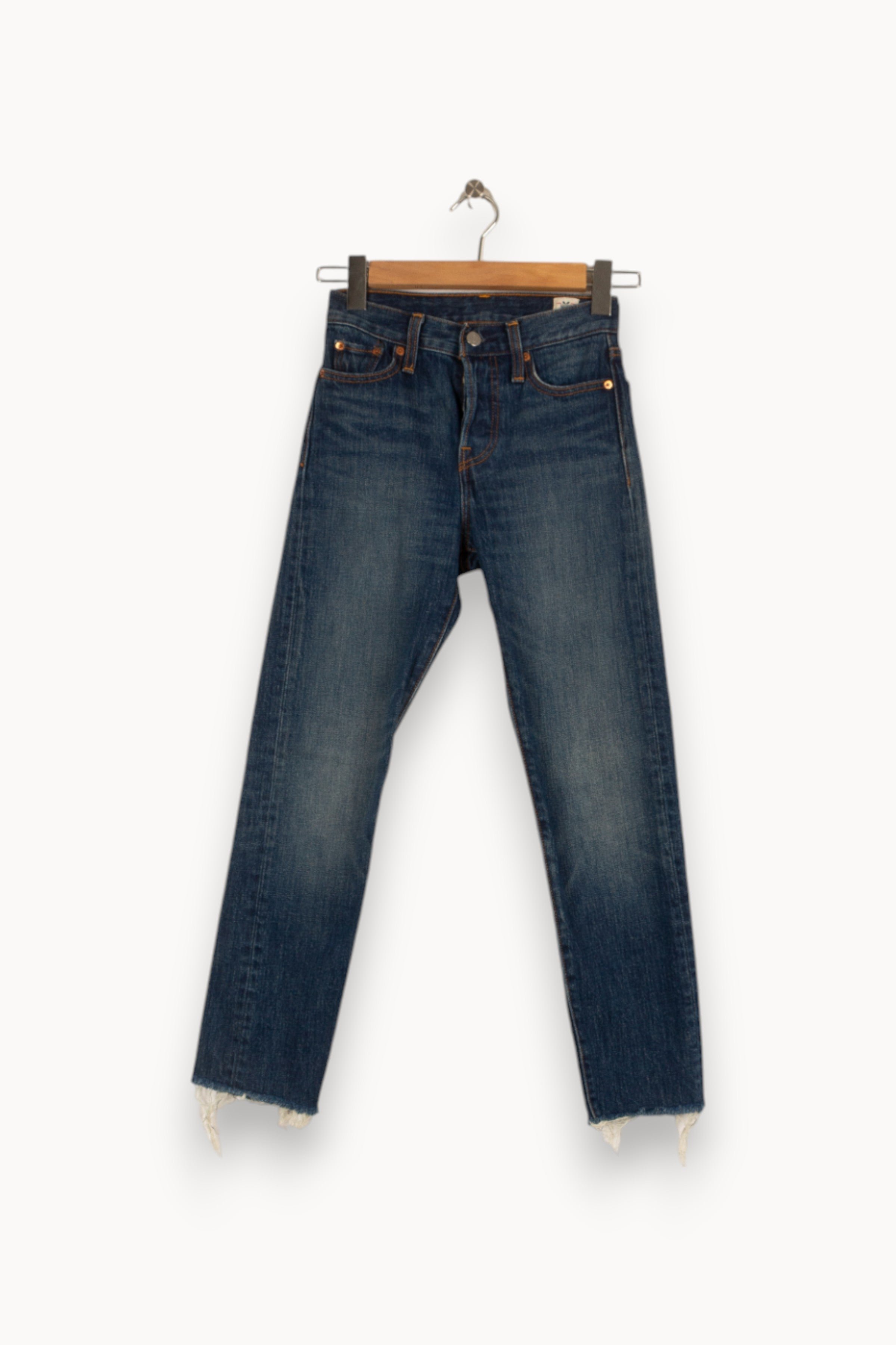 Cropped slim jeans with studs LEVI'S - Seconde main Blue