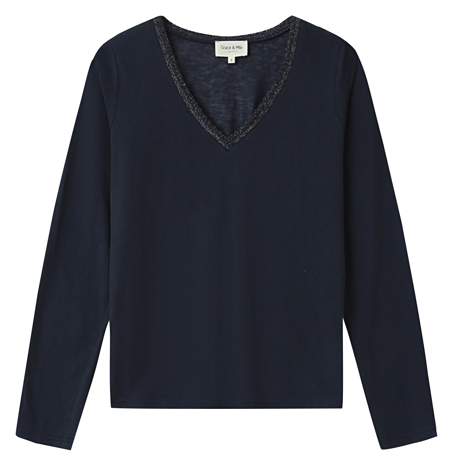 Deep-V two-tone sweater GRACE ET MILA Blue