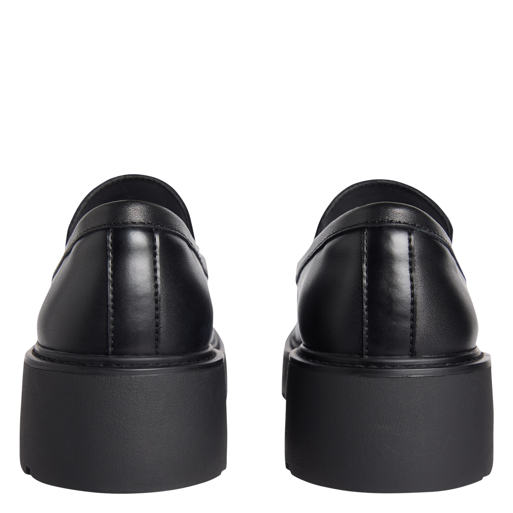 Heeled leather loafers CALVIN KLEIN Black