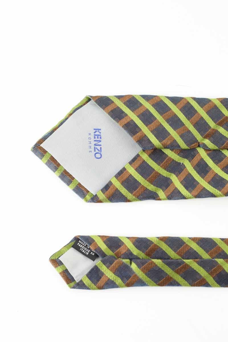 Navelli silk tie KENZO - SECONDE MAIN Green