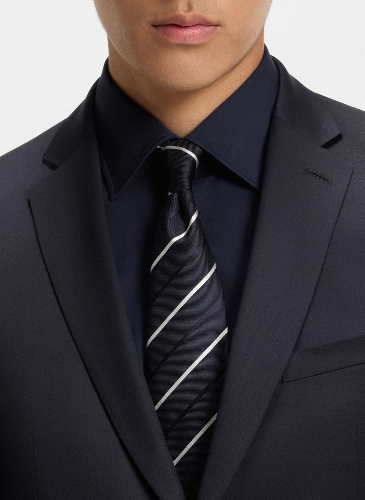 Regular-fit wool jacket with tailored collar Blue