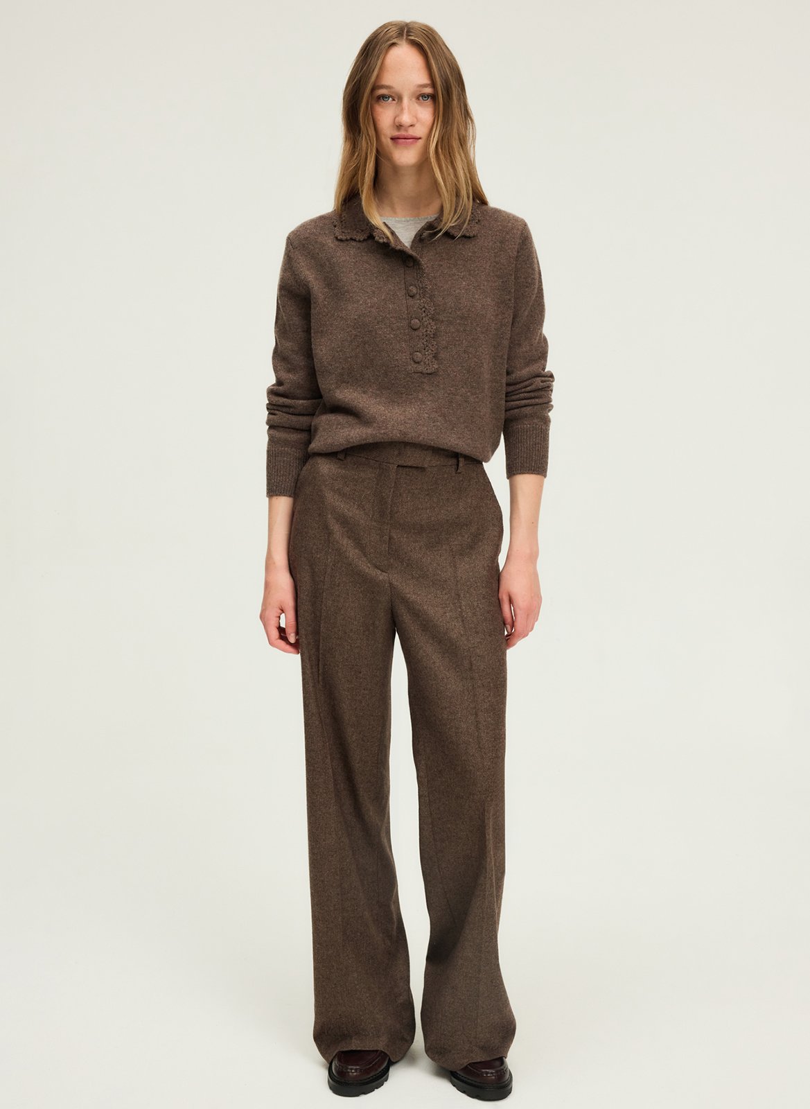 Wide trousers PABLO Brown