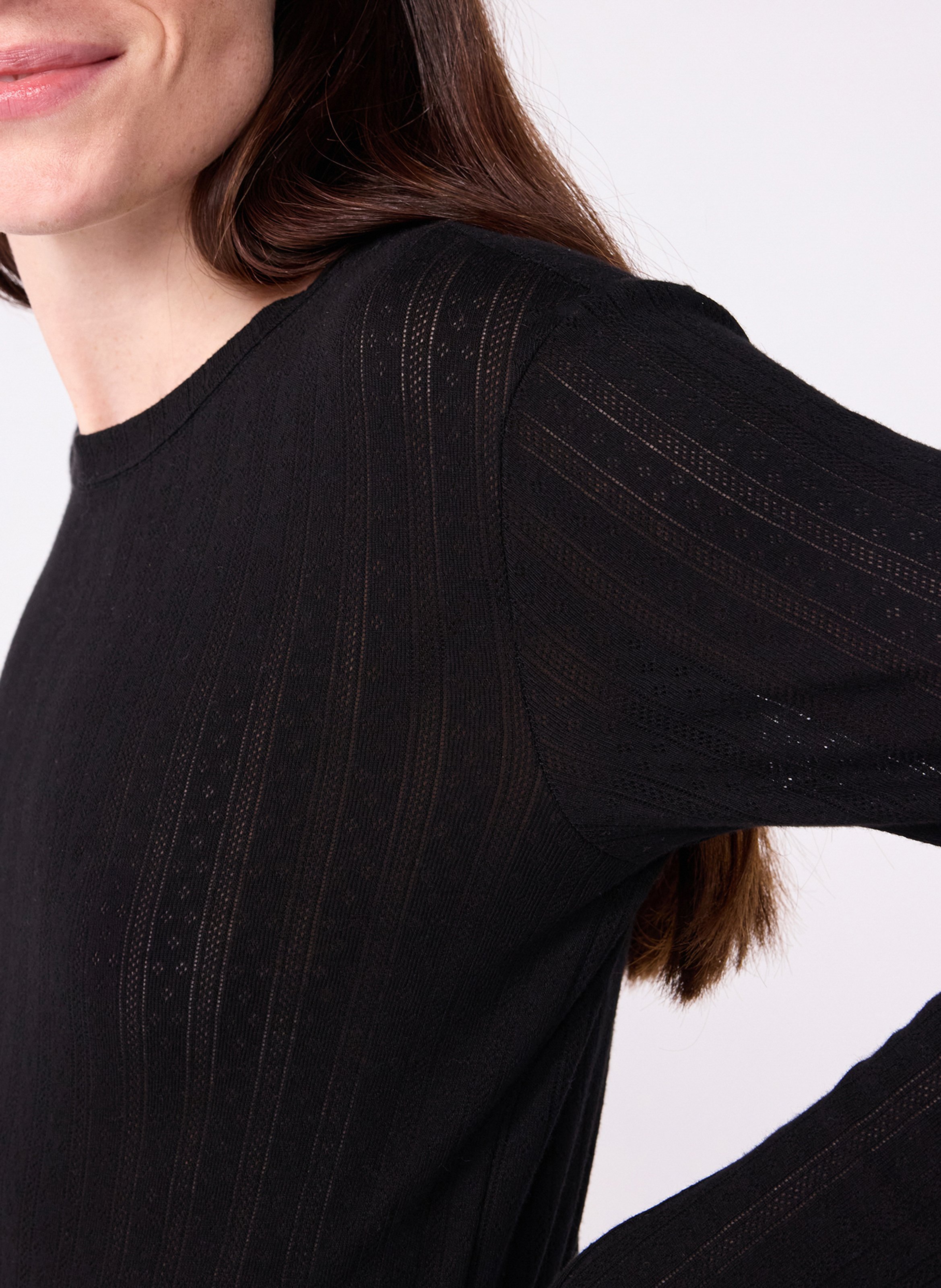 Fitted cotton t-shirt PETIT BATEAU Black