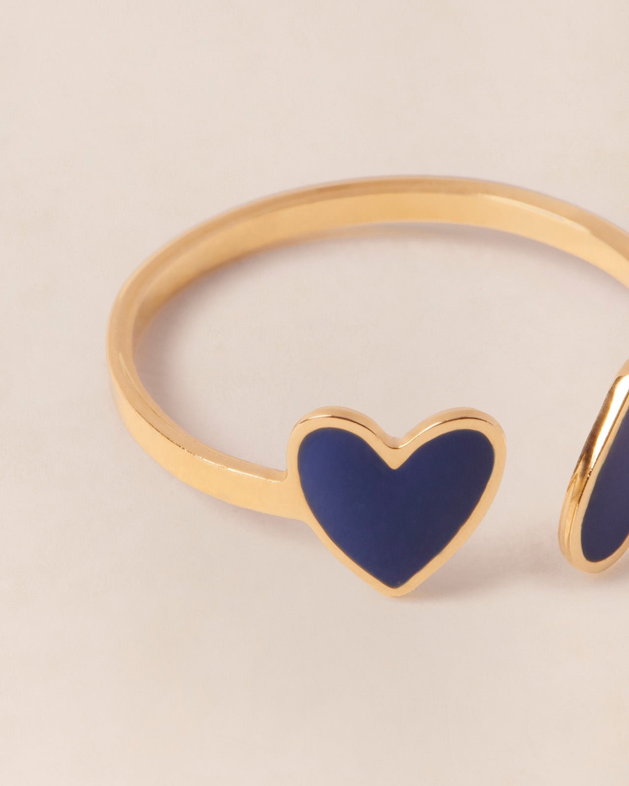 The ring with two colored hearts EMOI EMOI Blue