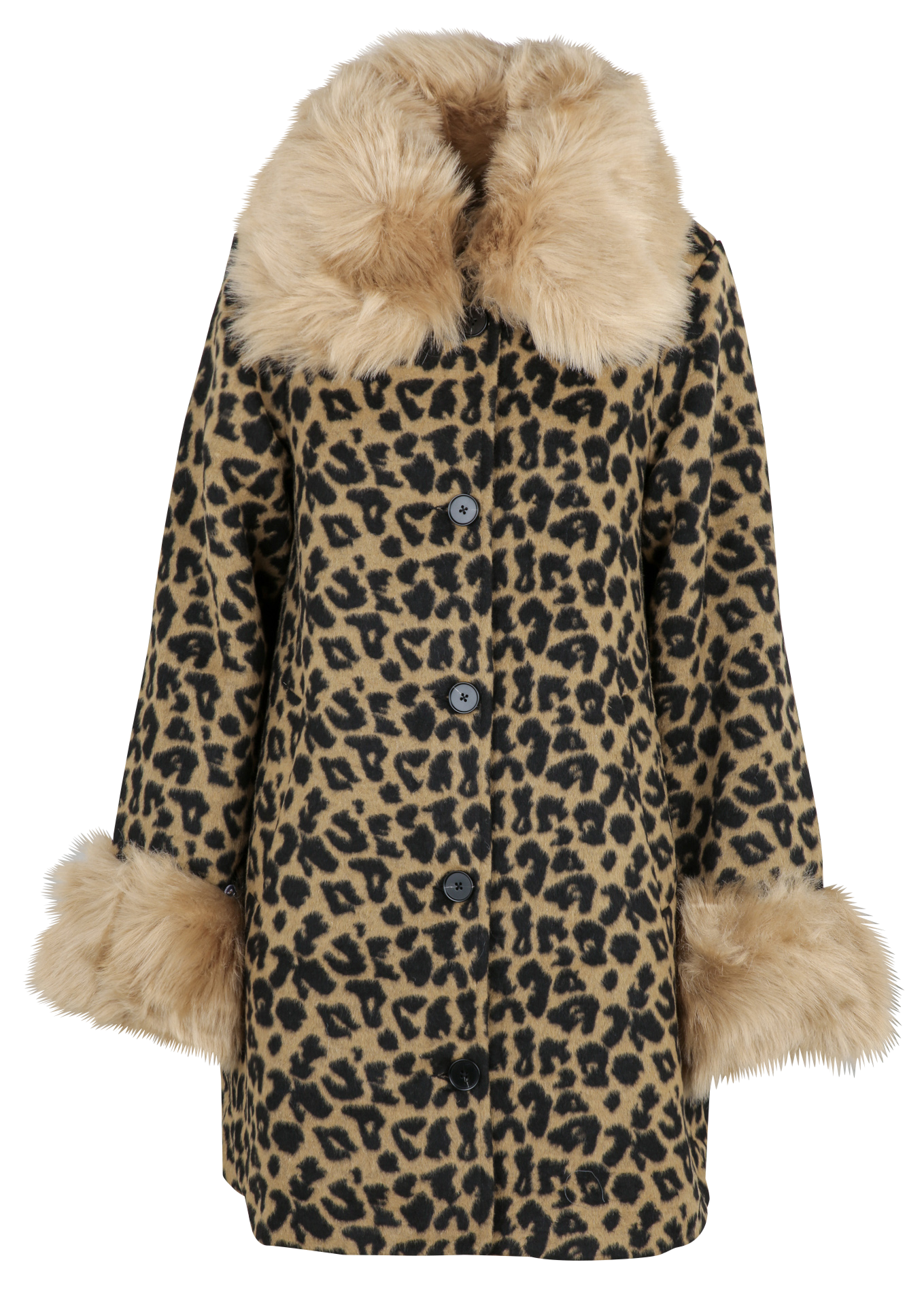Manteau col montant à imprimé léopard NEVER FULLY DRESSED Multicolore