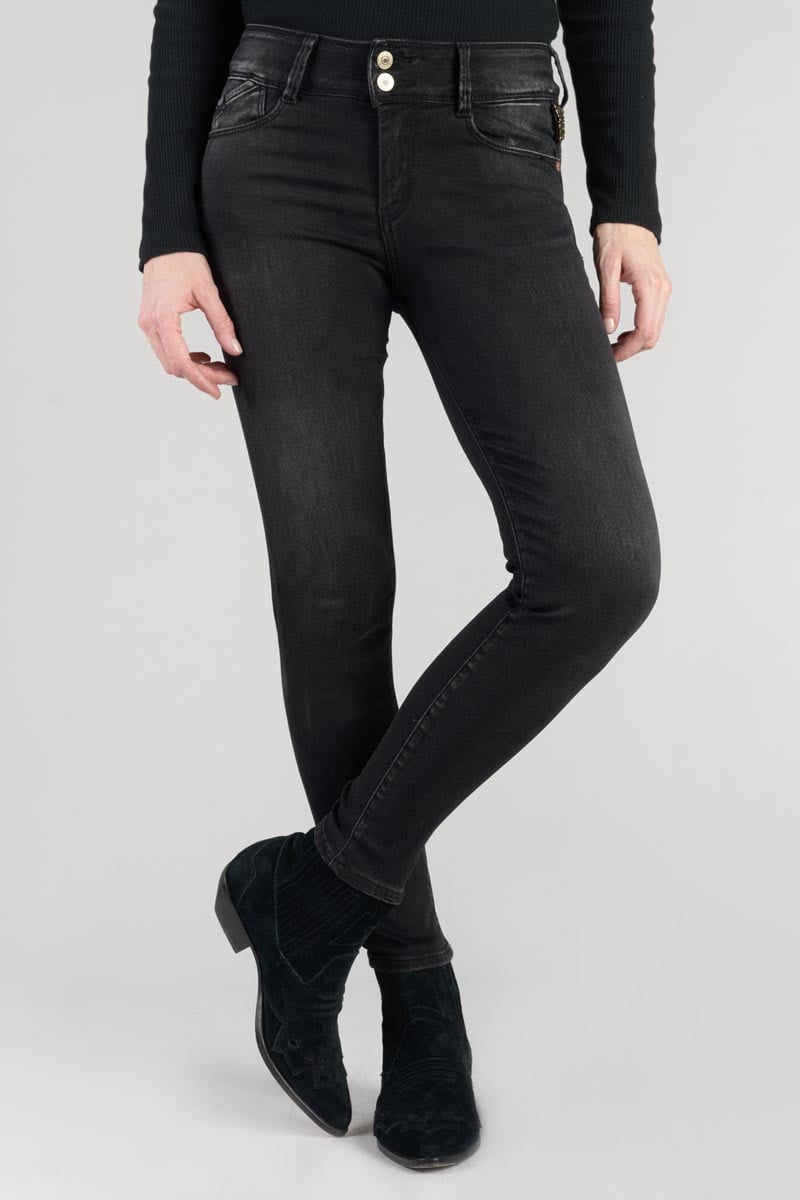 Ultra push-up slim jeans, 7/8 length LE TEMPS DES CERISES Black