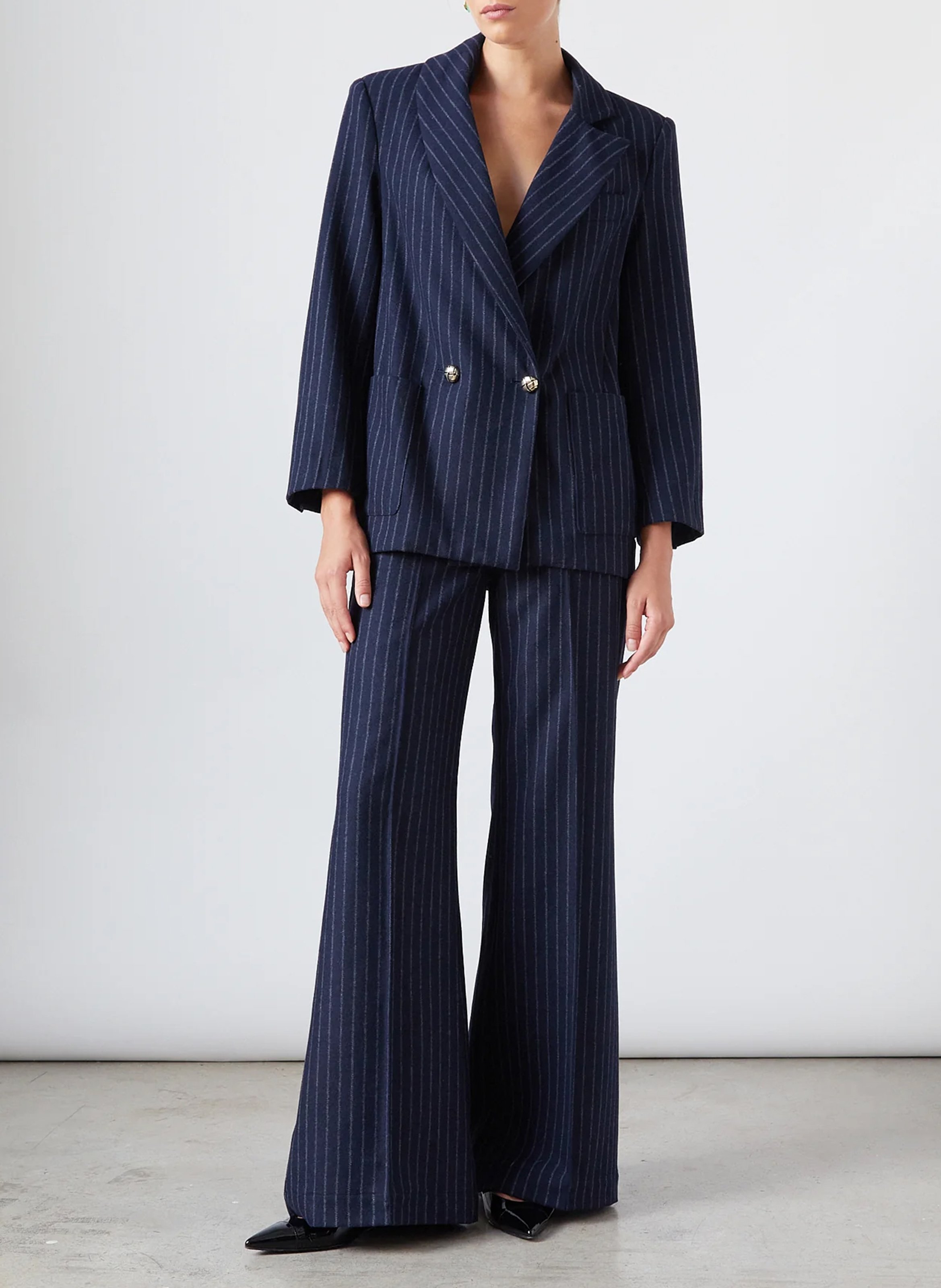 Blazer oversize en lin bio THE LABEL EDITION Bleu