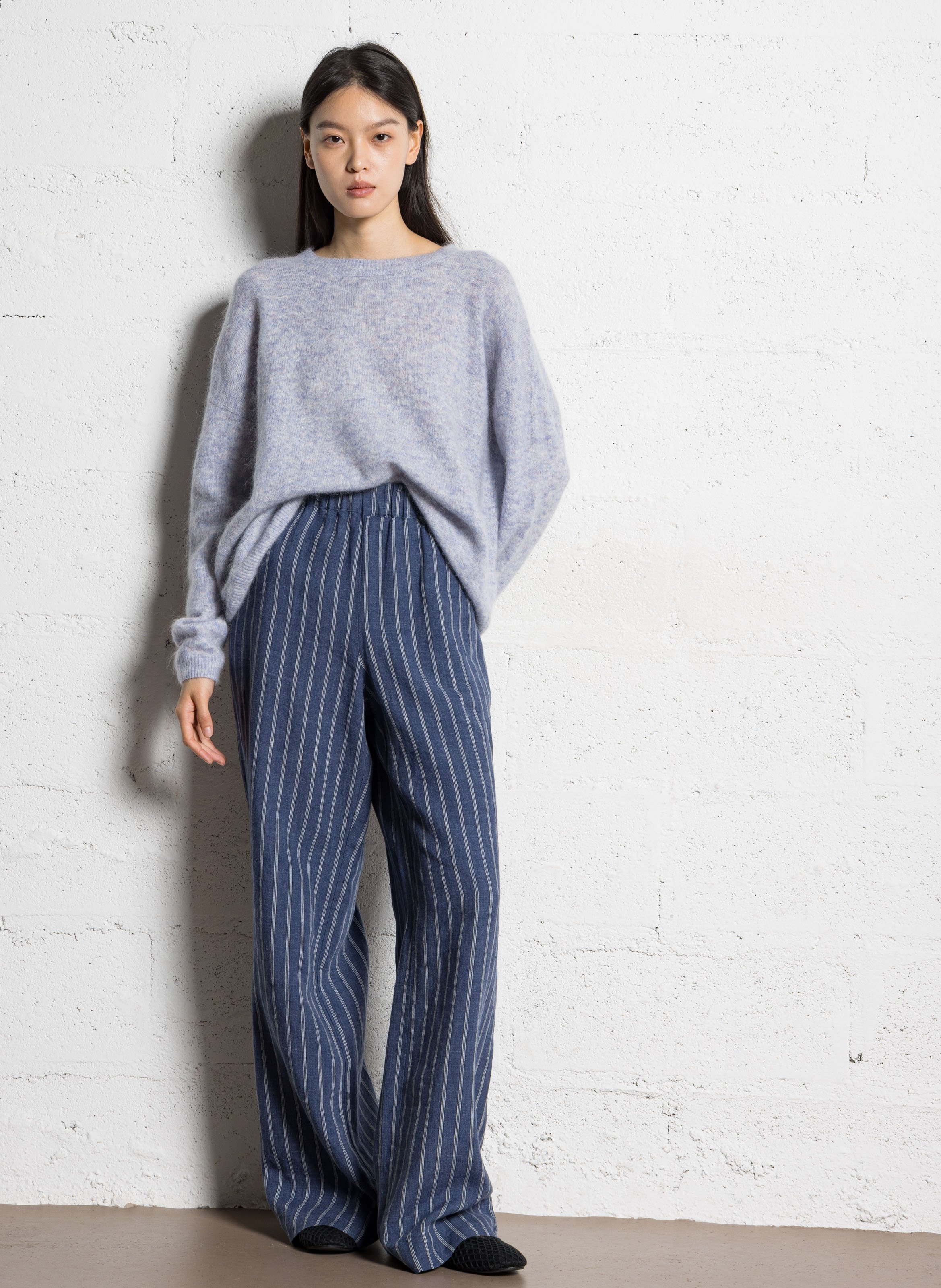 Oversized trui met ronde hals, wolblend JC SOPHIE Blauw