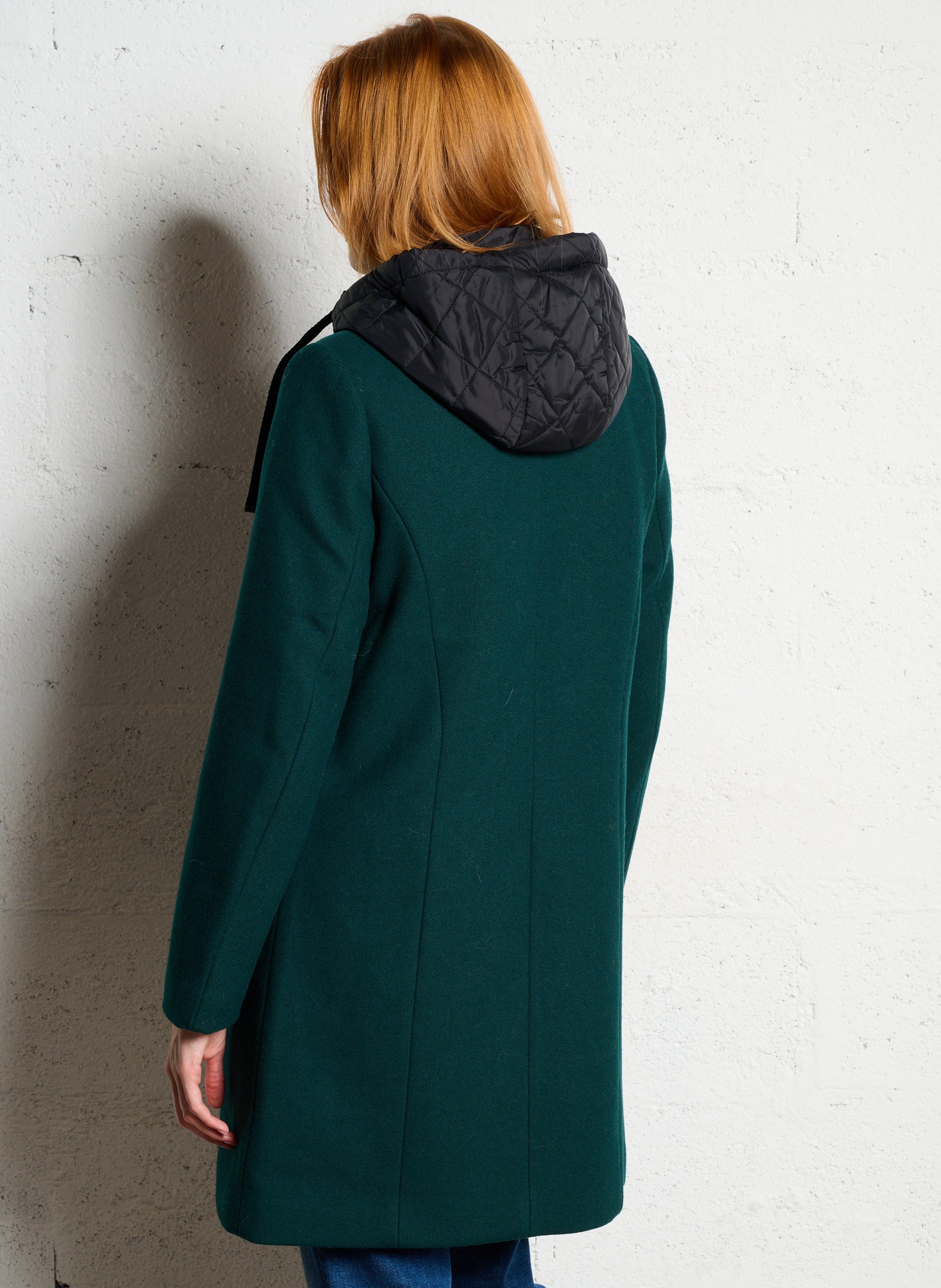 Coat with removable padded lining I CODE Green