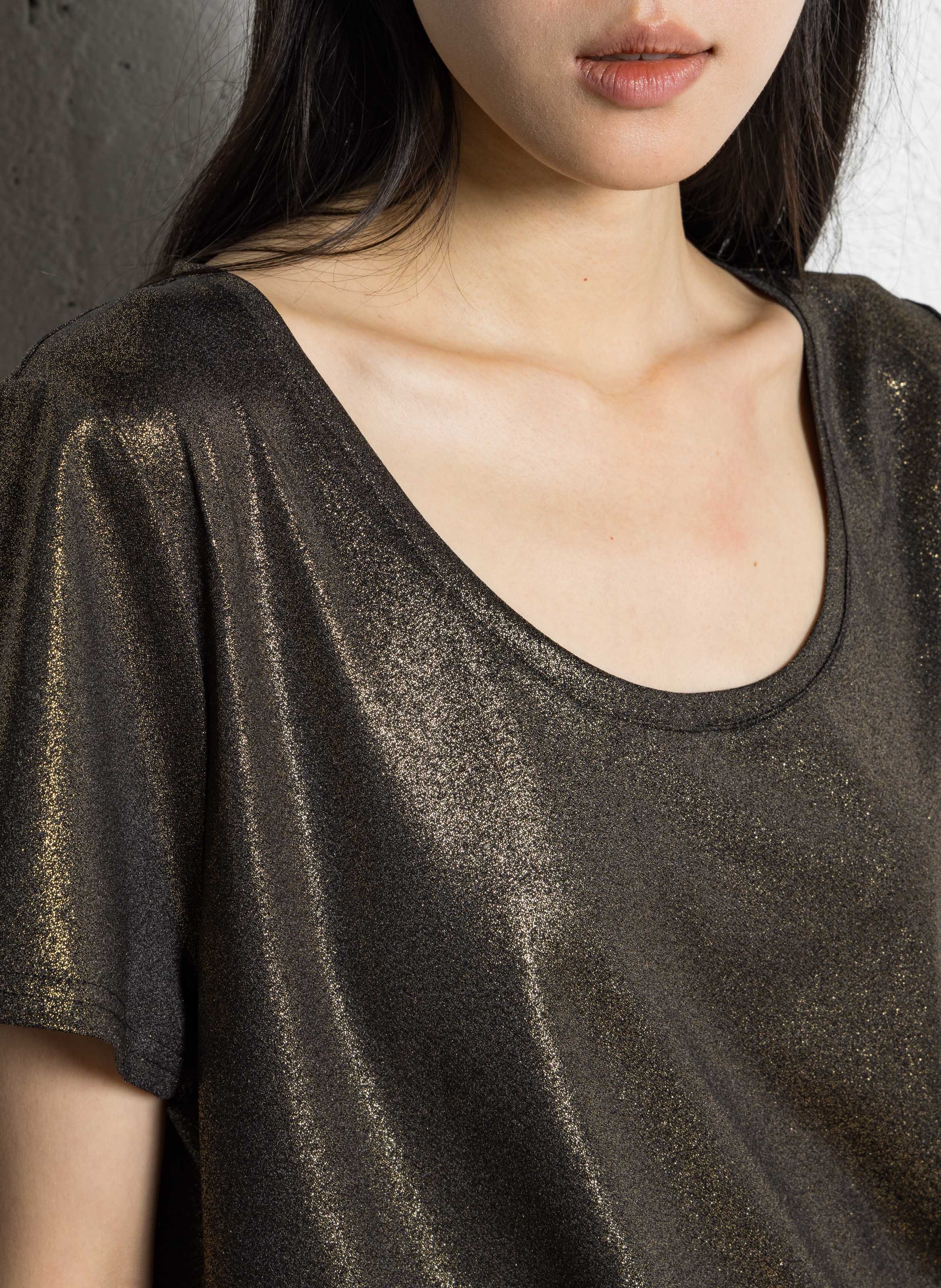 Rundhals-T-Shirt aus Leinen-Mix LA PETITE ETOILE Golden