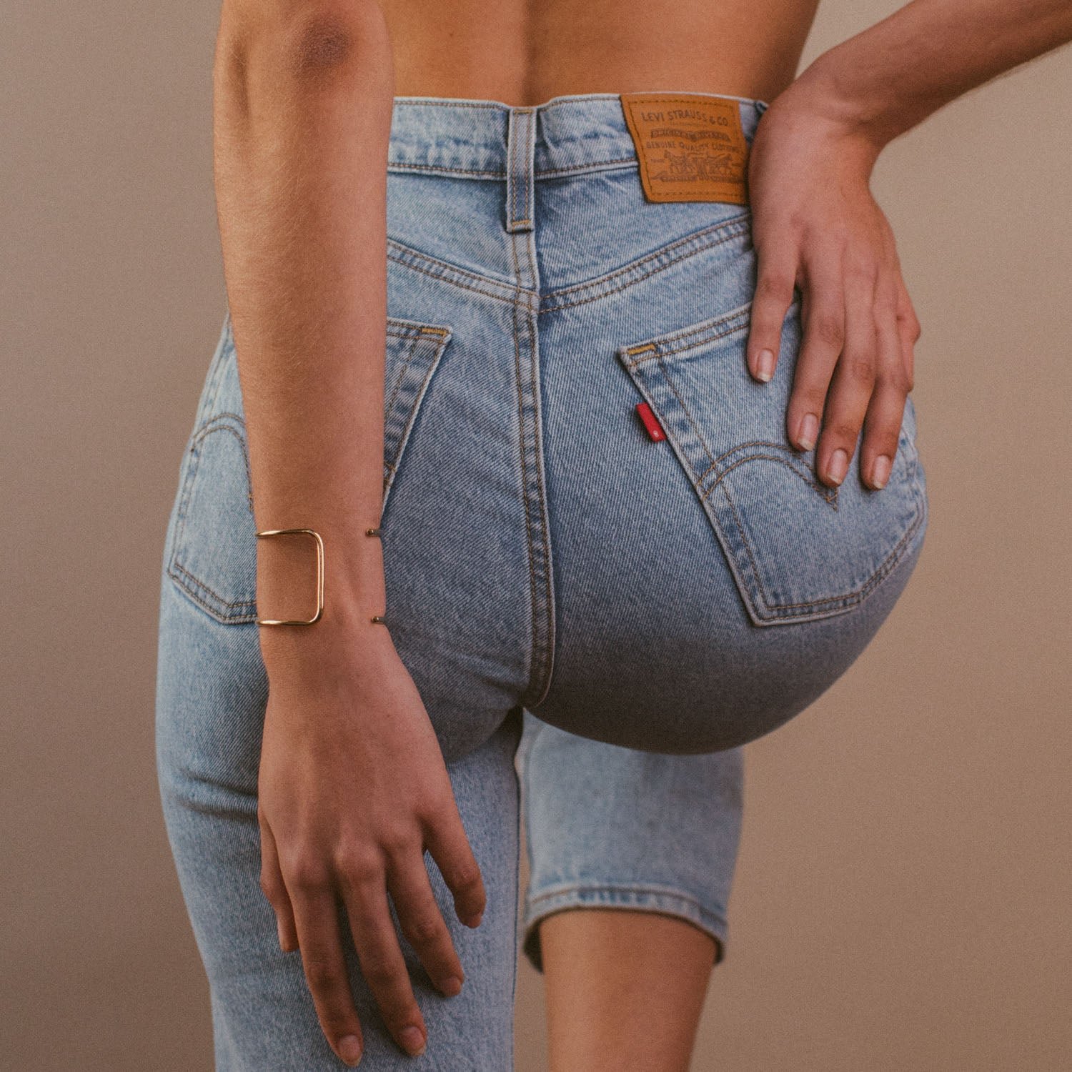 Manchette ajustable, argent recyclé MAYRENA Doré