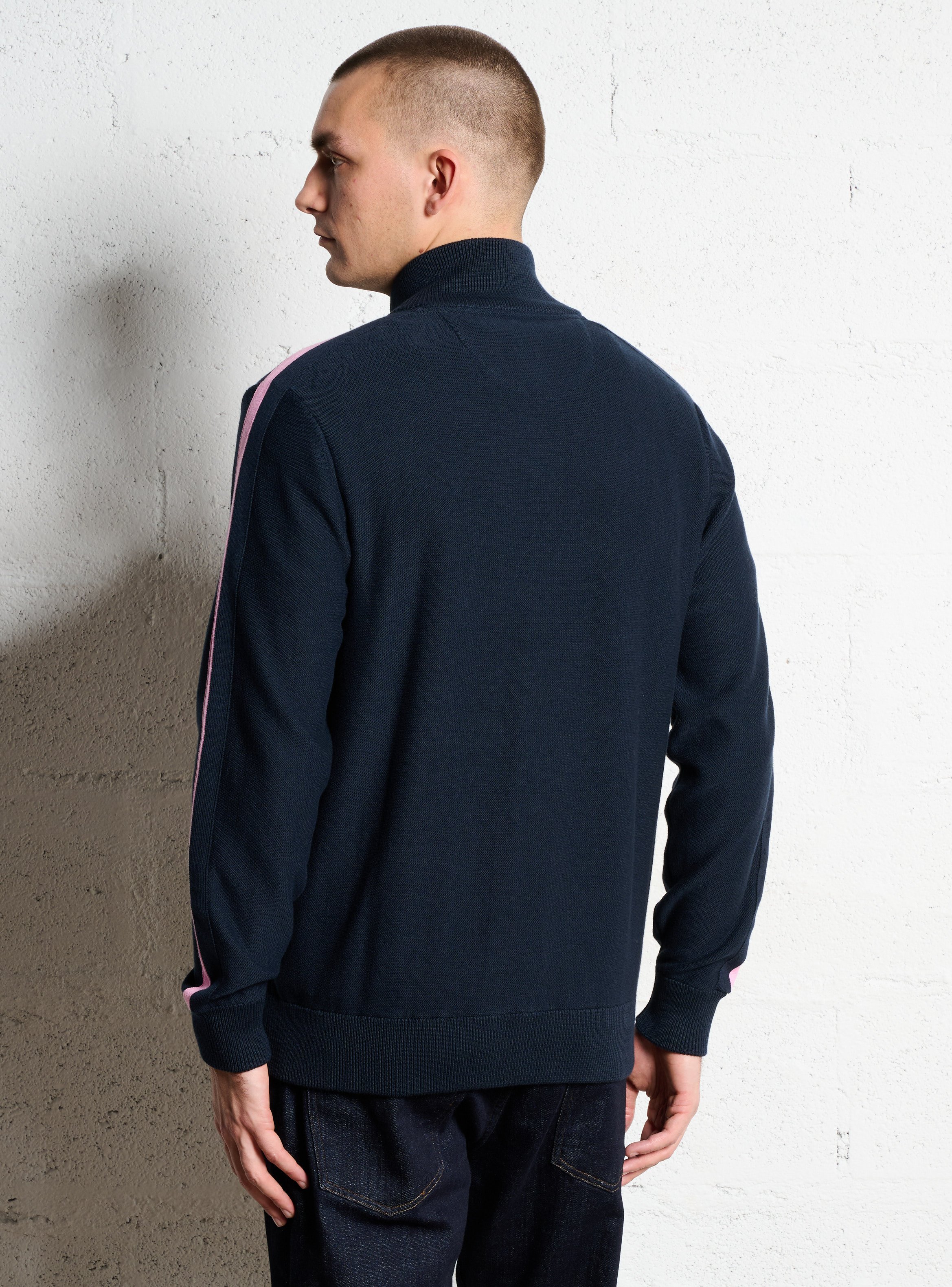 Gilet droit uni à bandes sur les épaukes EDEN PARK Bleu