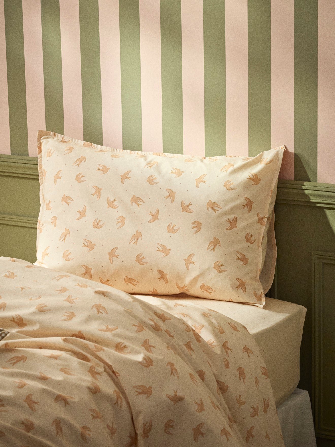 Cotton percale pillowcase "anna" CYRILLUS Beige