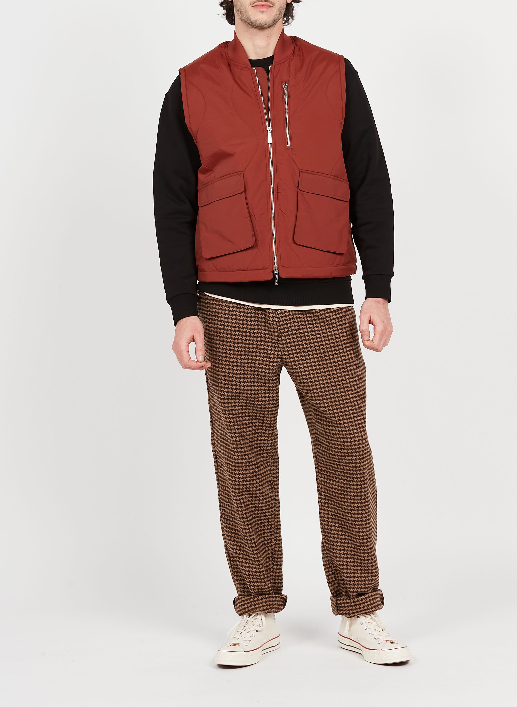 Veste à col montant en nylon  LES DEUX Rouge