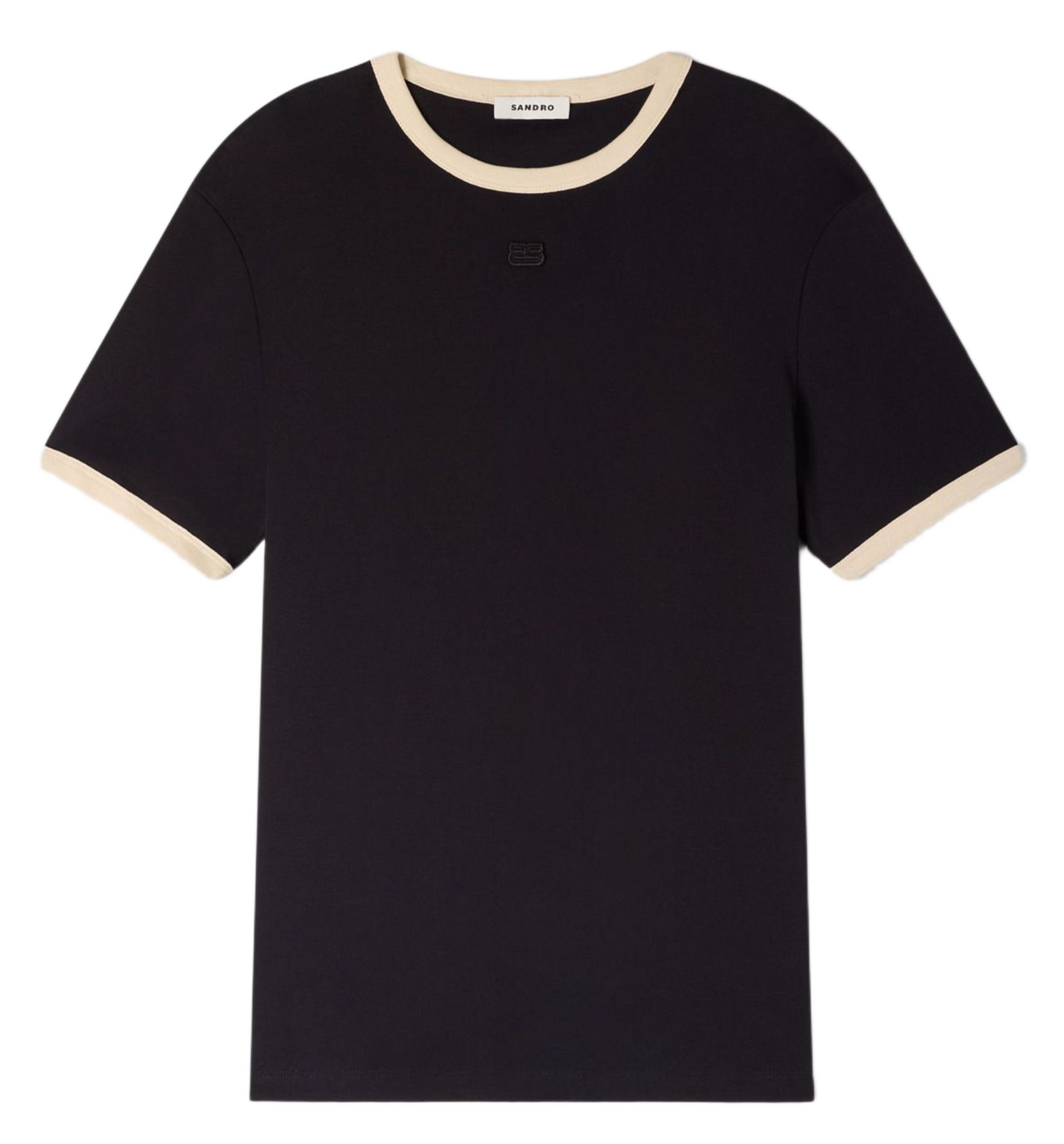 Tee-shirt droit en coton SANDRO Noir