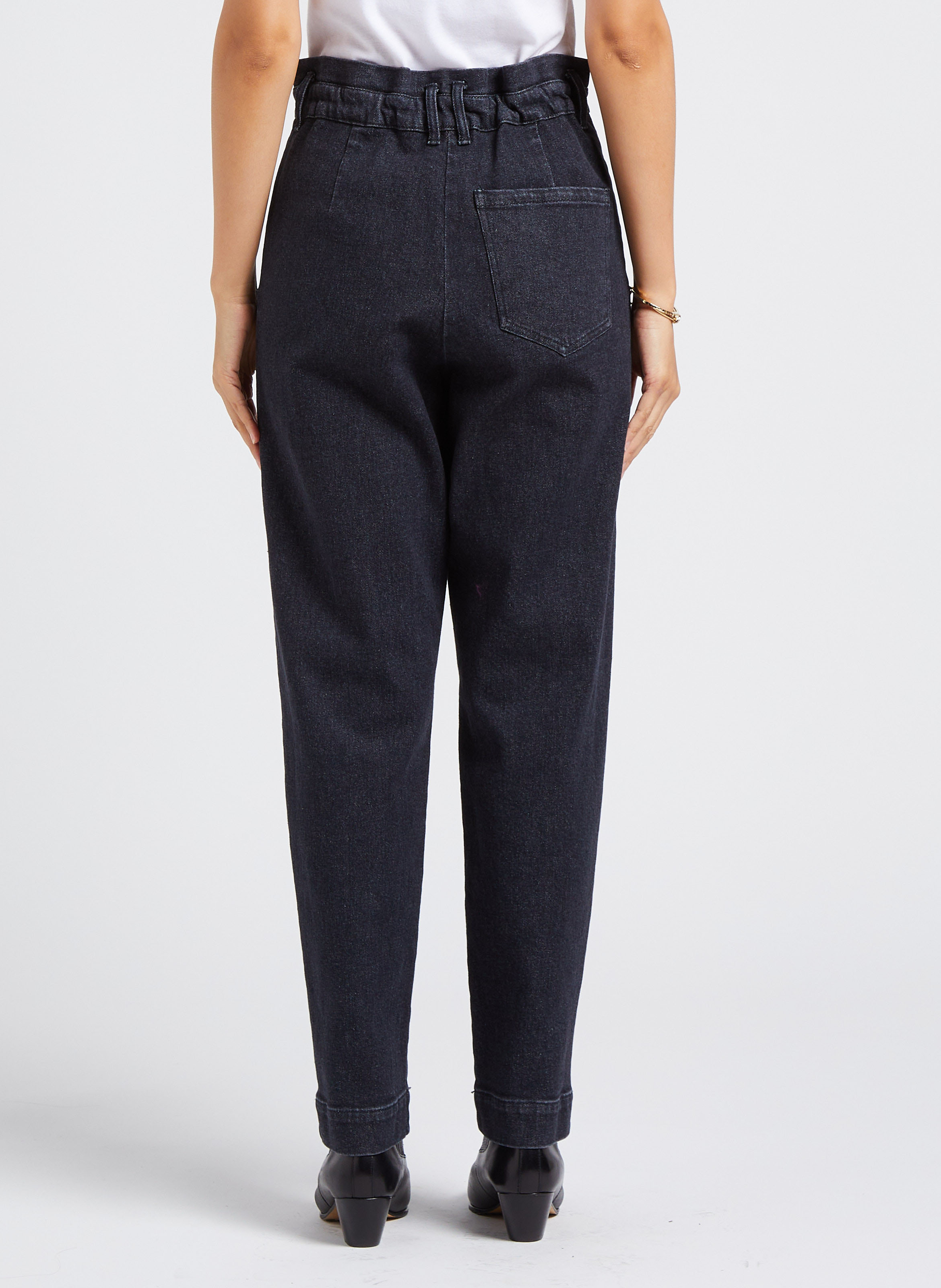 Cotton-blend carrot cropped jeans COLLECTORS CLUB Black