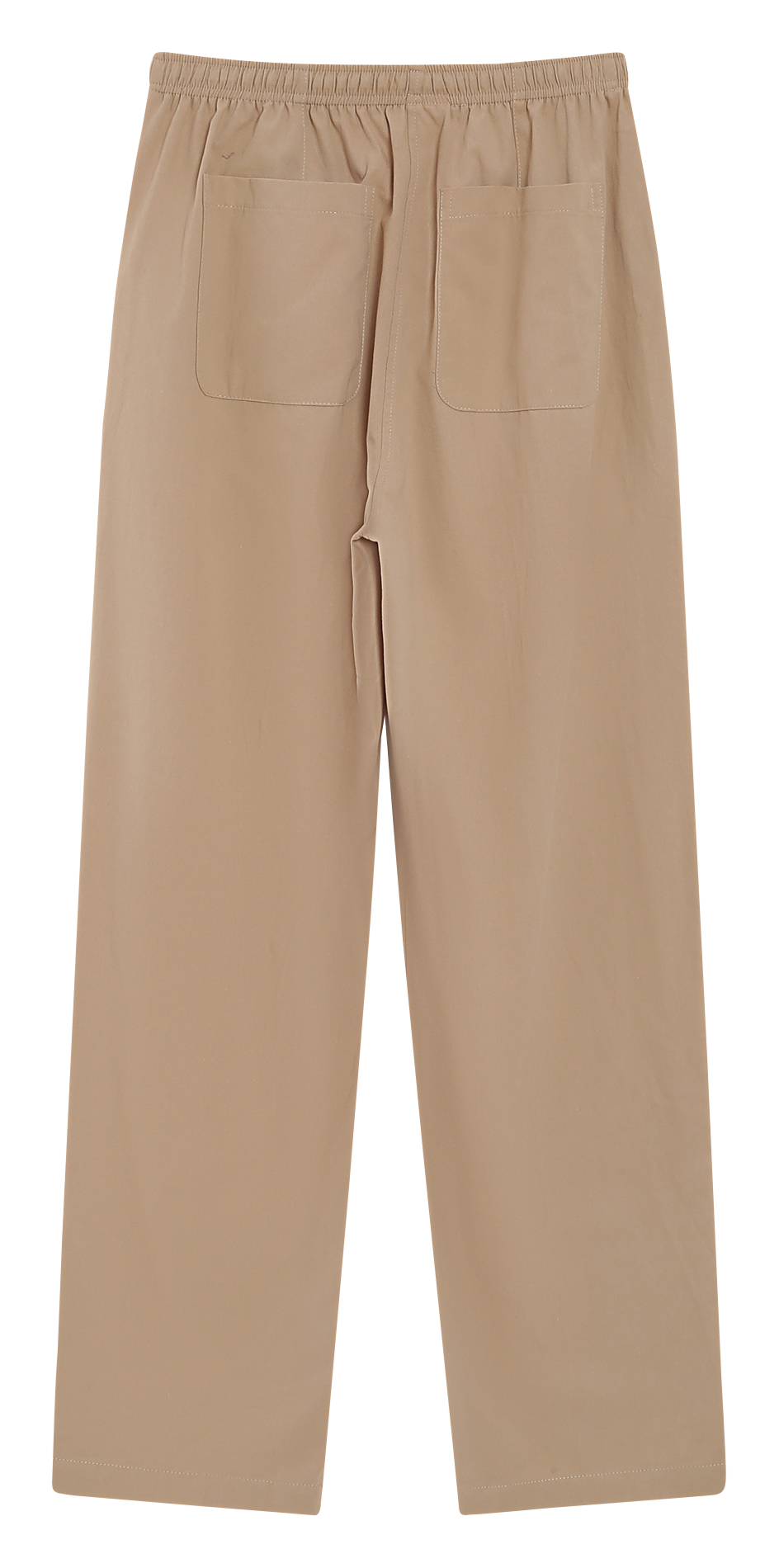 Pantalon droit élastiqué uni en coton GRACE ET MILA Beige