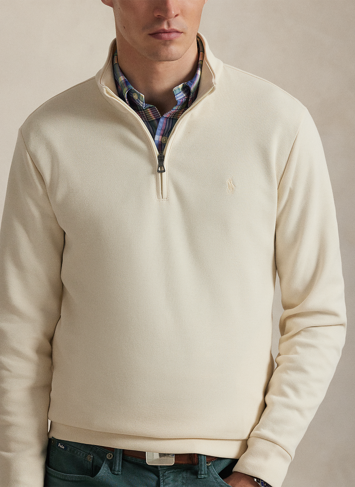 Straight high-neck cotton-blend sweater POLO RALPH LAUREN White